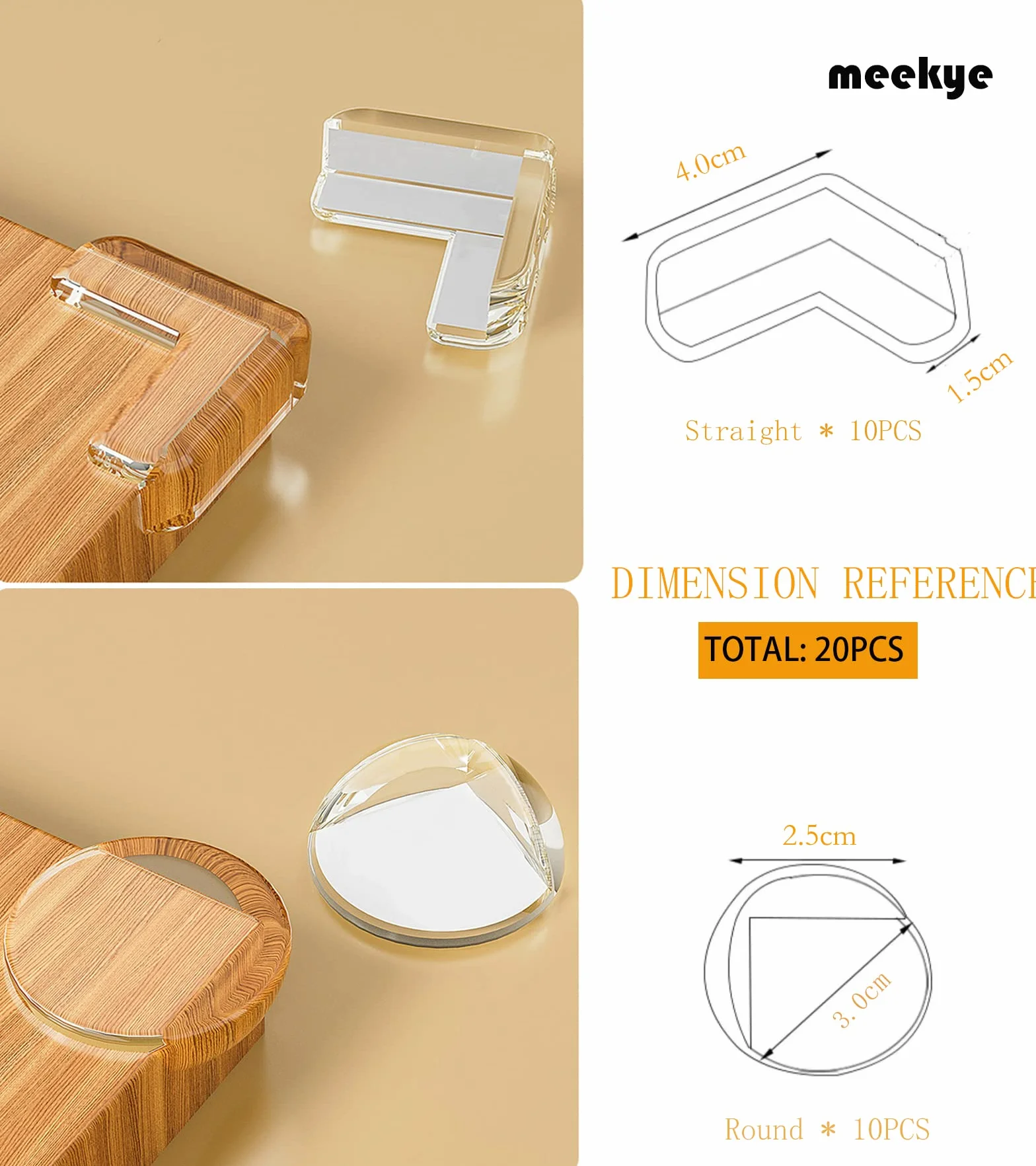 Lot de 20 Protections d'angle pour bébé en PVC, Protection Contre Les Meubles, Transparente