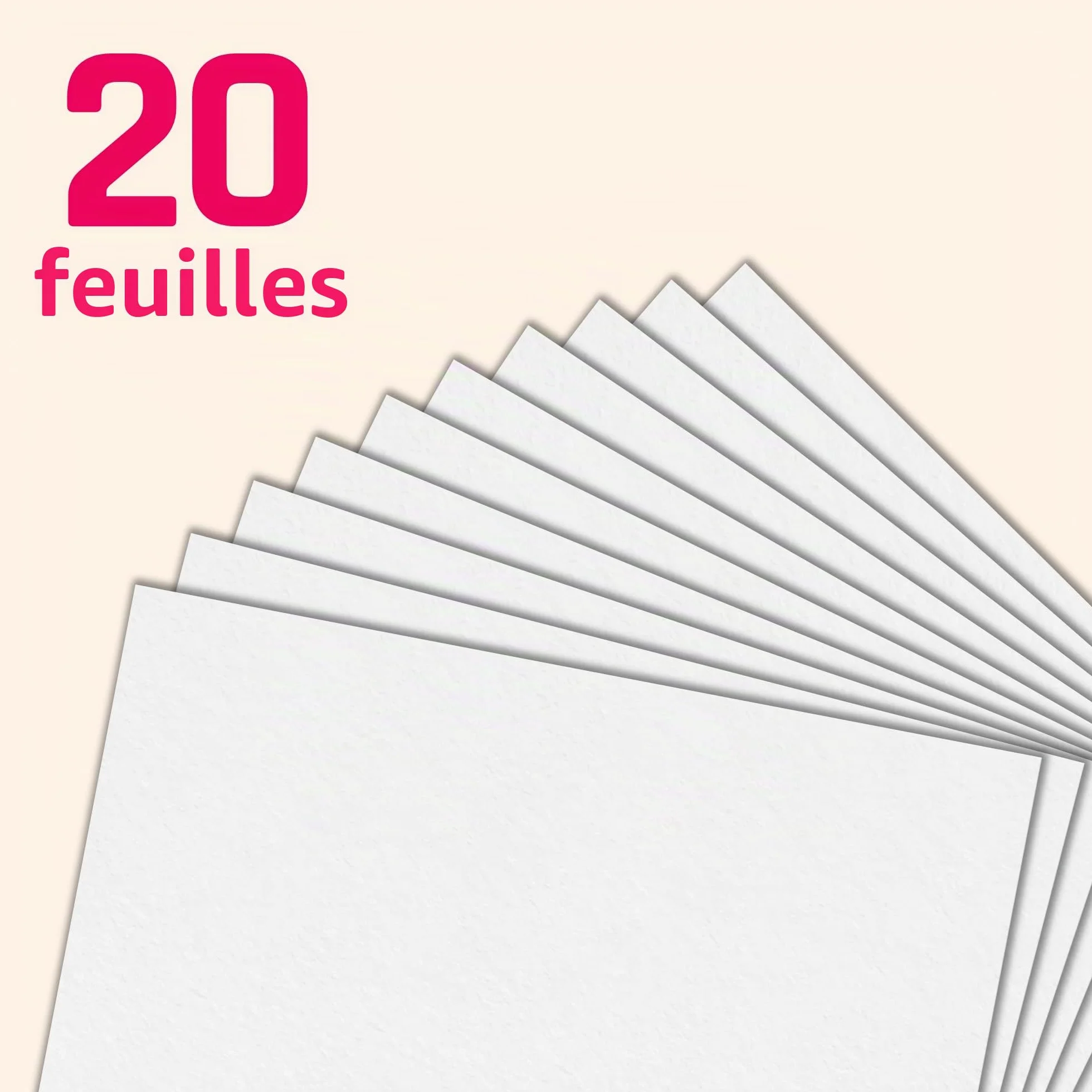 Papier Cartonné Blanc A4 350g 20 Feuilles
