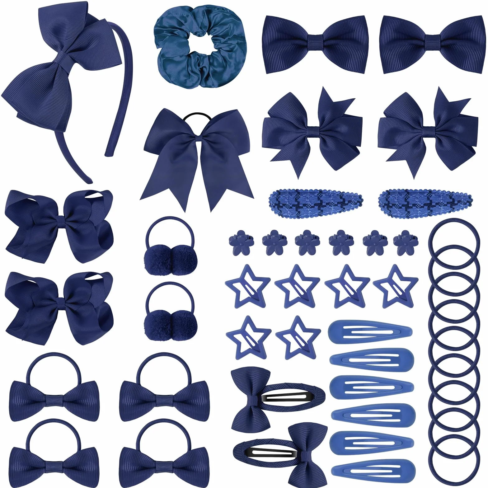 LOPHE 77 Pièces Bandeau à Noeud pour Enfants Pinces à Cheveux Ensemble Accessoires Cheveux