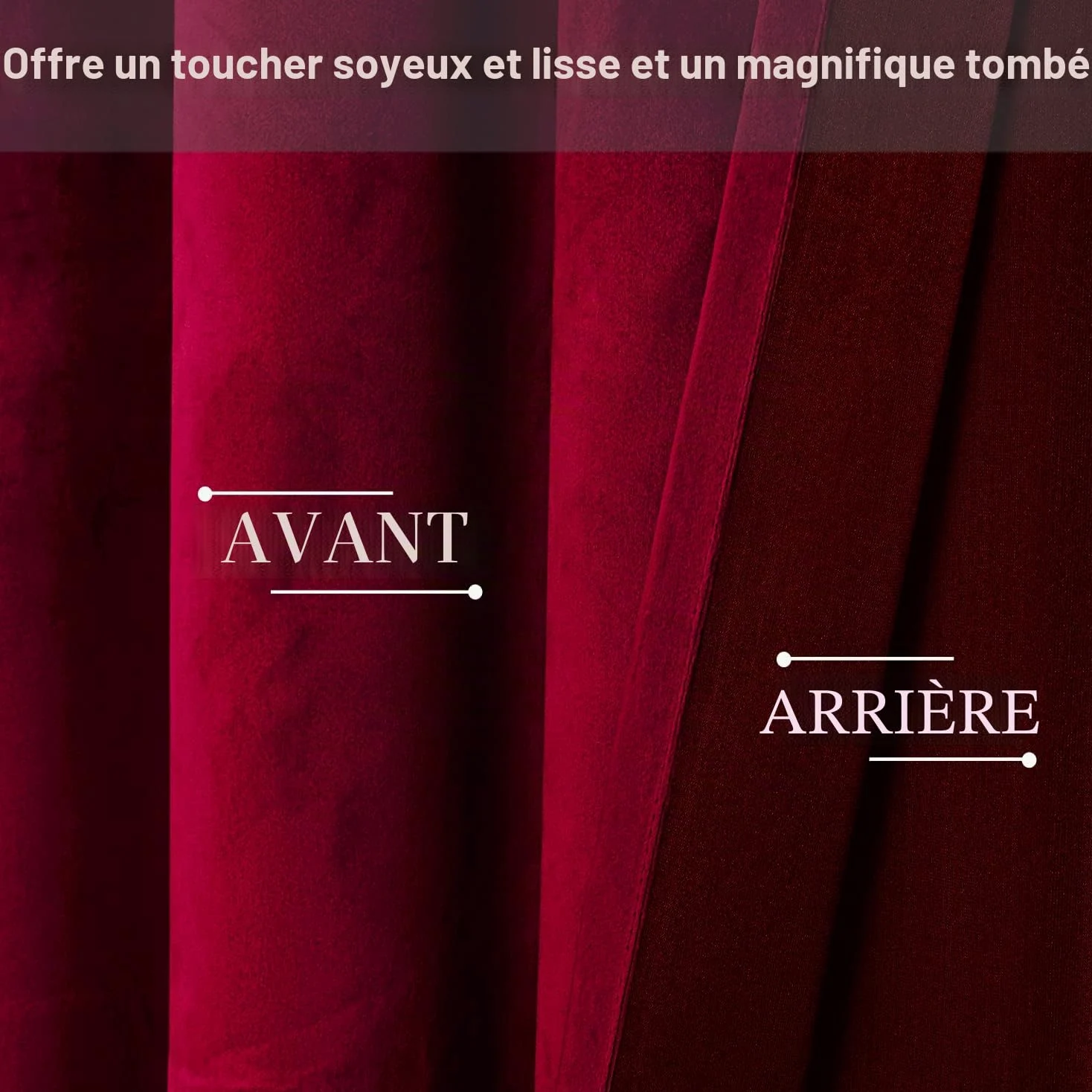 JIUZHEN Décorations de Noël Lot de 2 Rideaux Velours Occultants Doux et Opaques à Oeillets Rideau Thermique Isolant Anti Chaleur et Frois pour Chambre Décoration 140x260cm (LxH) Rouge Bordeaux