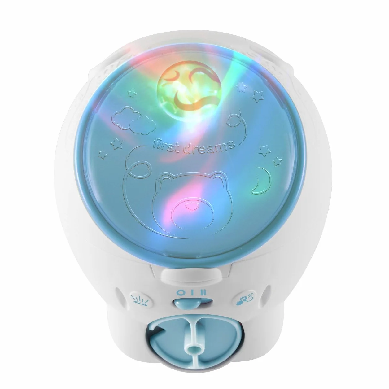 Projecteur 2en1 Ours Polaire First Dreams Veilleuse Enfants Aurore Boréale Musique Classique Sons Nature Bébé Bleu