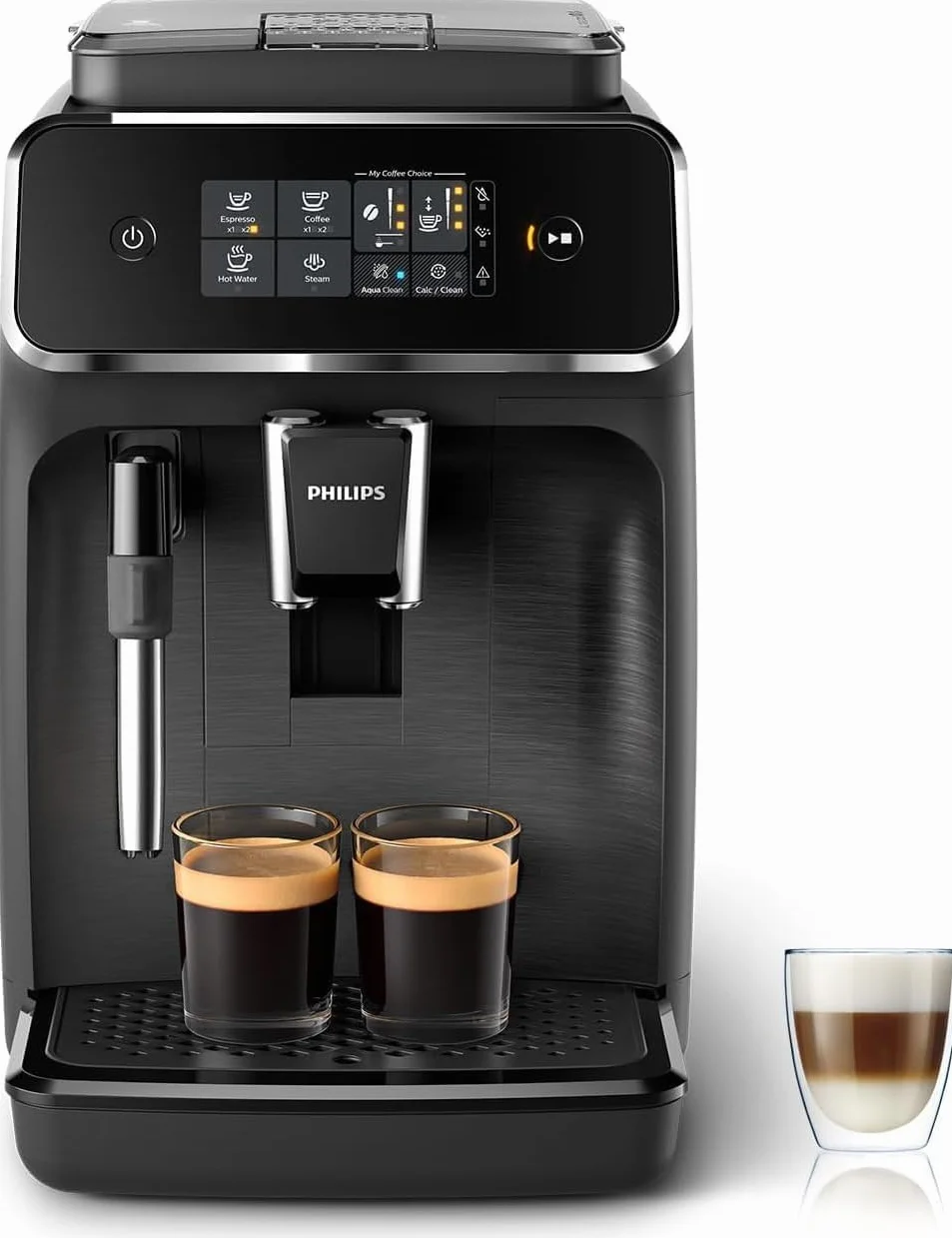 PHILIPS Expresso broyeur Série 2200-2 Machine à café grain Écran tactile Noir mat EP2220/10