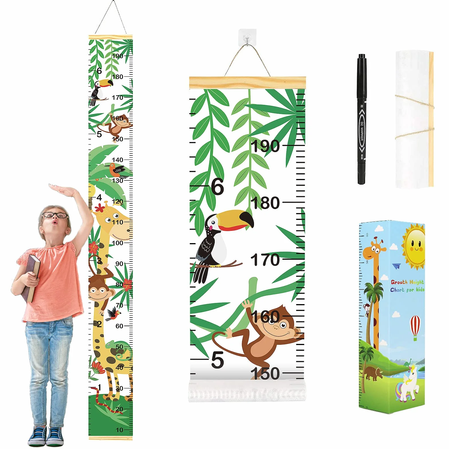 Règle de Croissance Murale Dinosaure pour Enfants 200cm x 20cm
