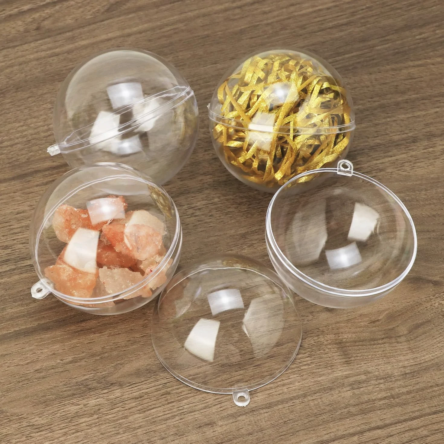 Boules en Plastique Transparentes Ø8 cm pour Noël - 20 pièces QWORK