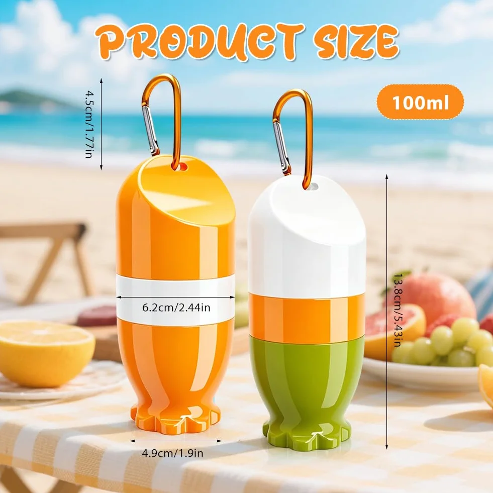 Applicateur de crème solaire 2 Pièces 100ml Roll-on Rechargeable Éponge Portable avec Crochet