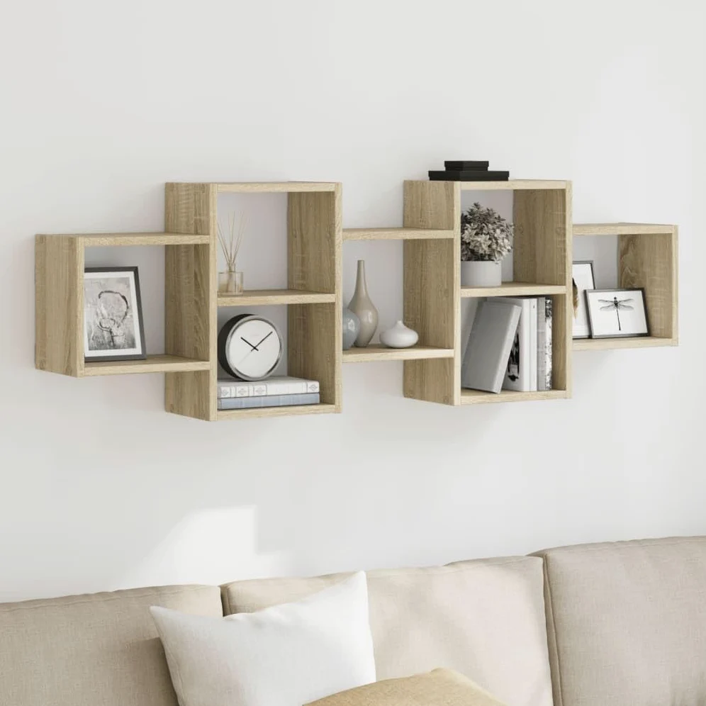 vidaXL Étagère Murale chêne Sonoma 129x18x42 cm Bois d'ingénierie
