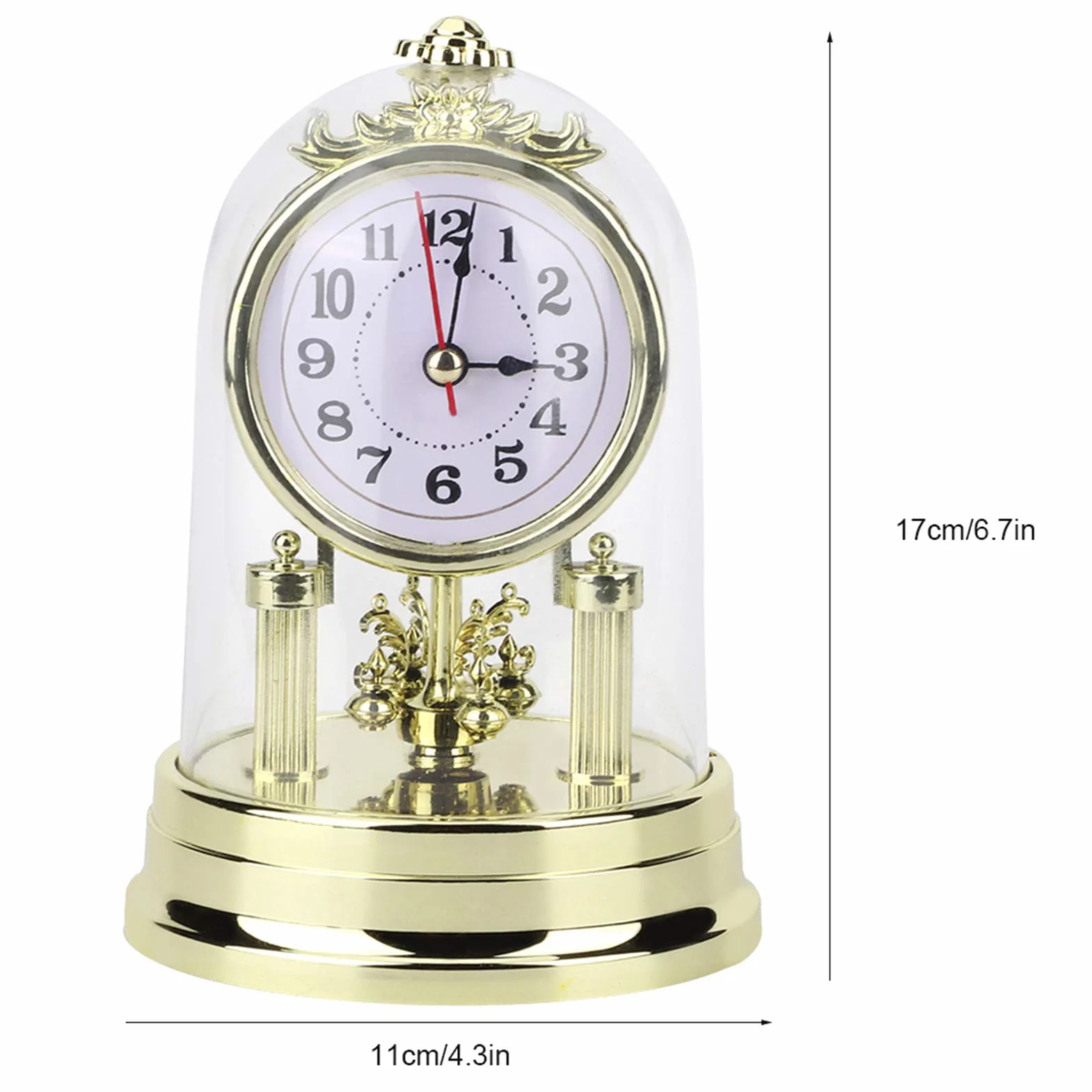 Horloge de Table Antique Silencieuse Européenne Style Rétro Or Décoration Intérieure