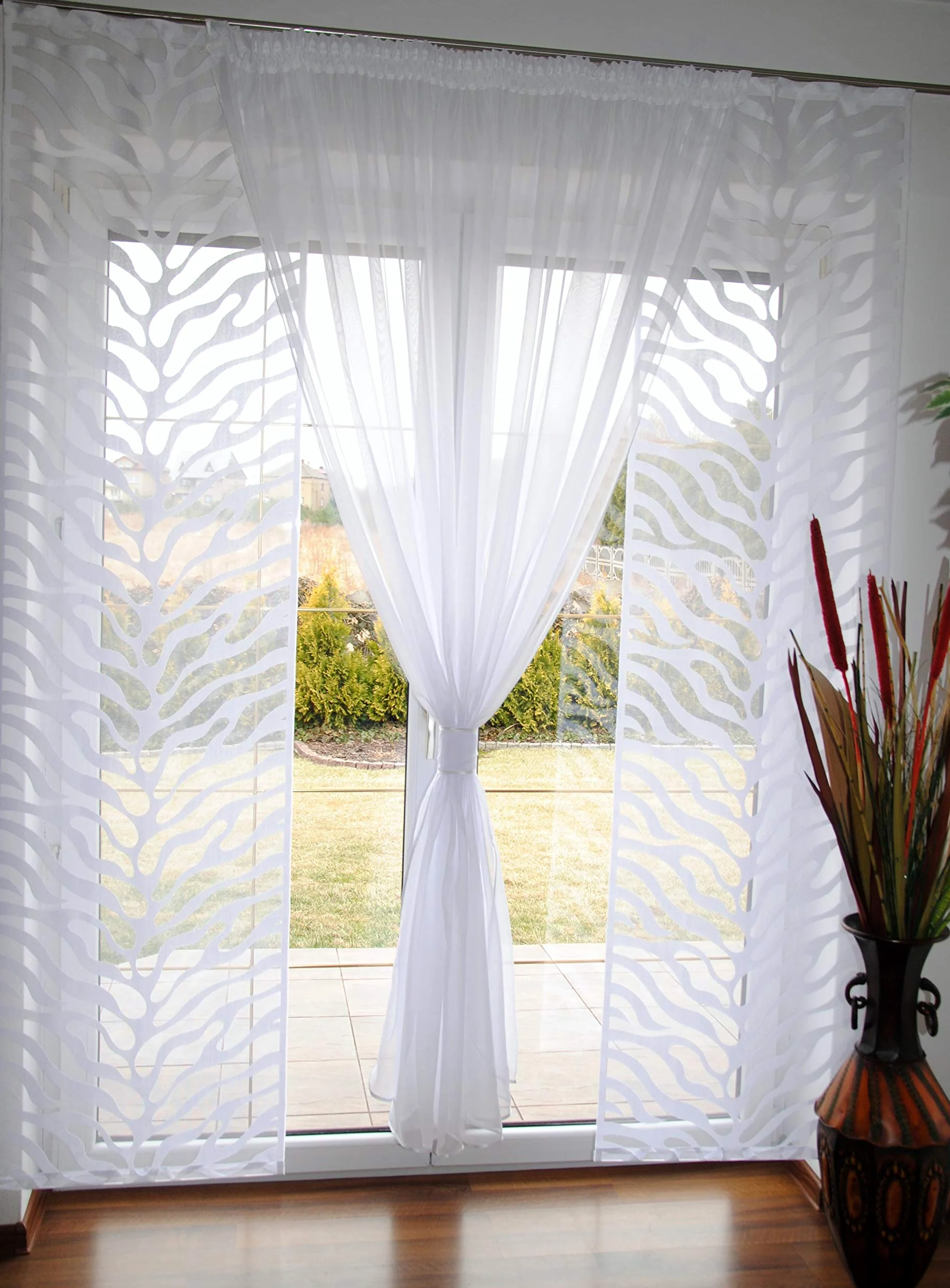 HG-Amelia Rideau de balcon design moderne (motif 1)