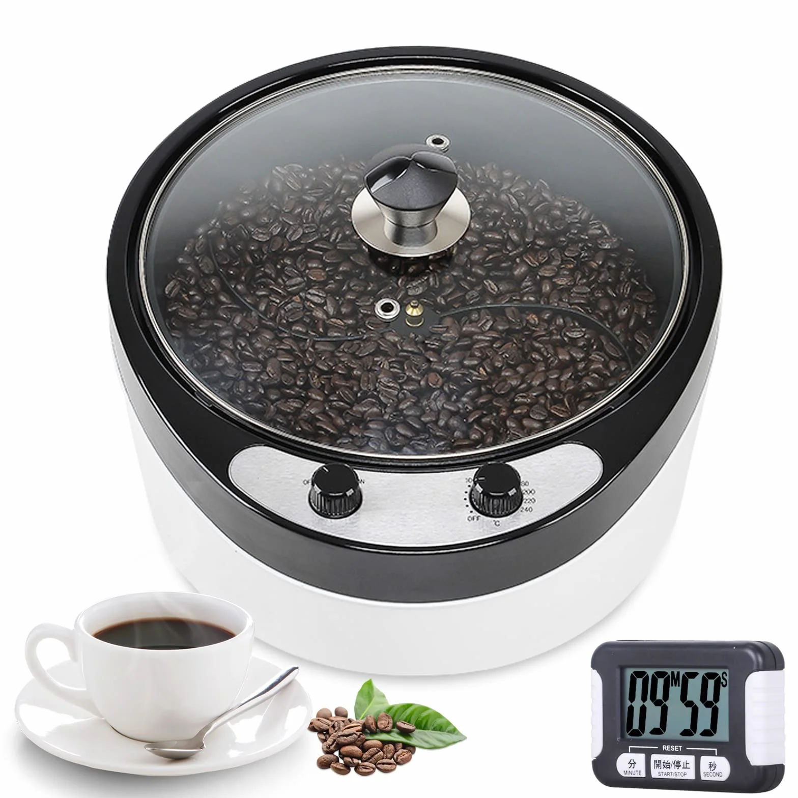 Torréfacteur de Café 800g 1200W 0-240℃ Machine à Torréfier Maison