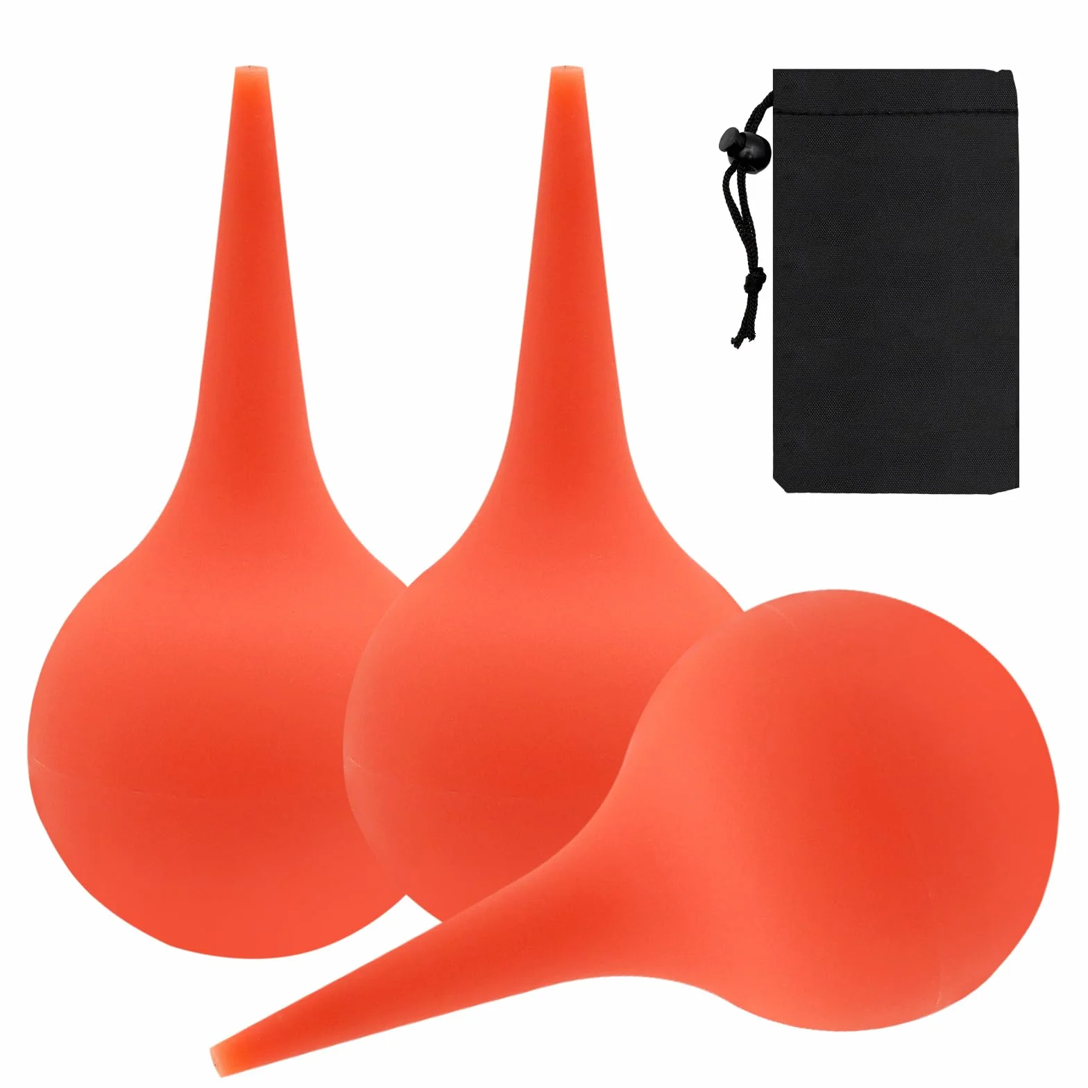 Poire Lavement Oreilles Nettoyer Oreilles Bouchon Adulte Enfant Sac Tissé Poire Effilée Seringue Oreille (Rouge)