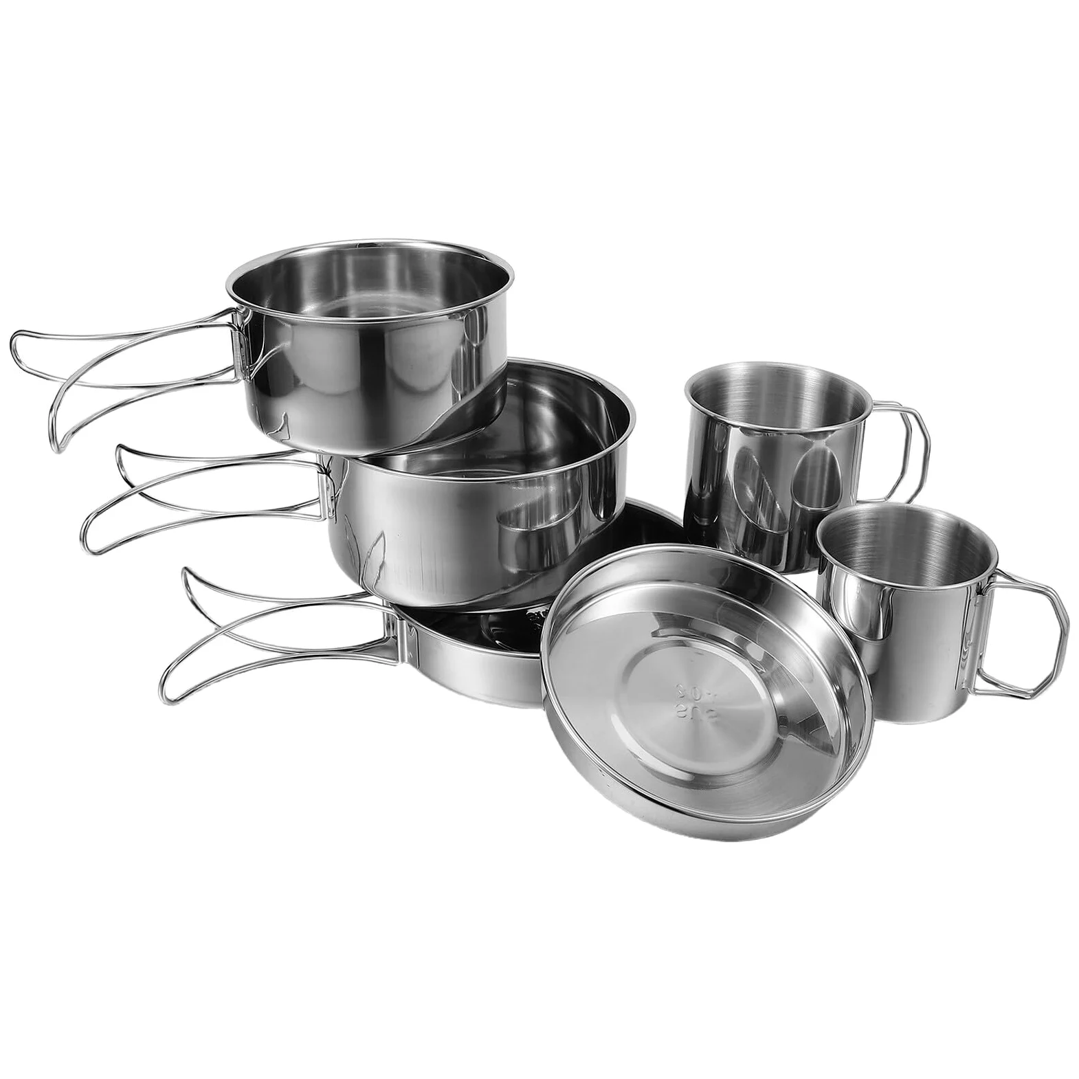 LIFKOME Vaisselle de Camping Pliable Acier Inoxydable Couverts Légers pour Pique- Randonnée et Activités de Plein Air