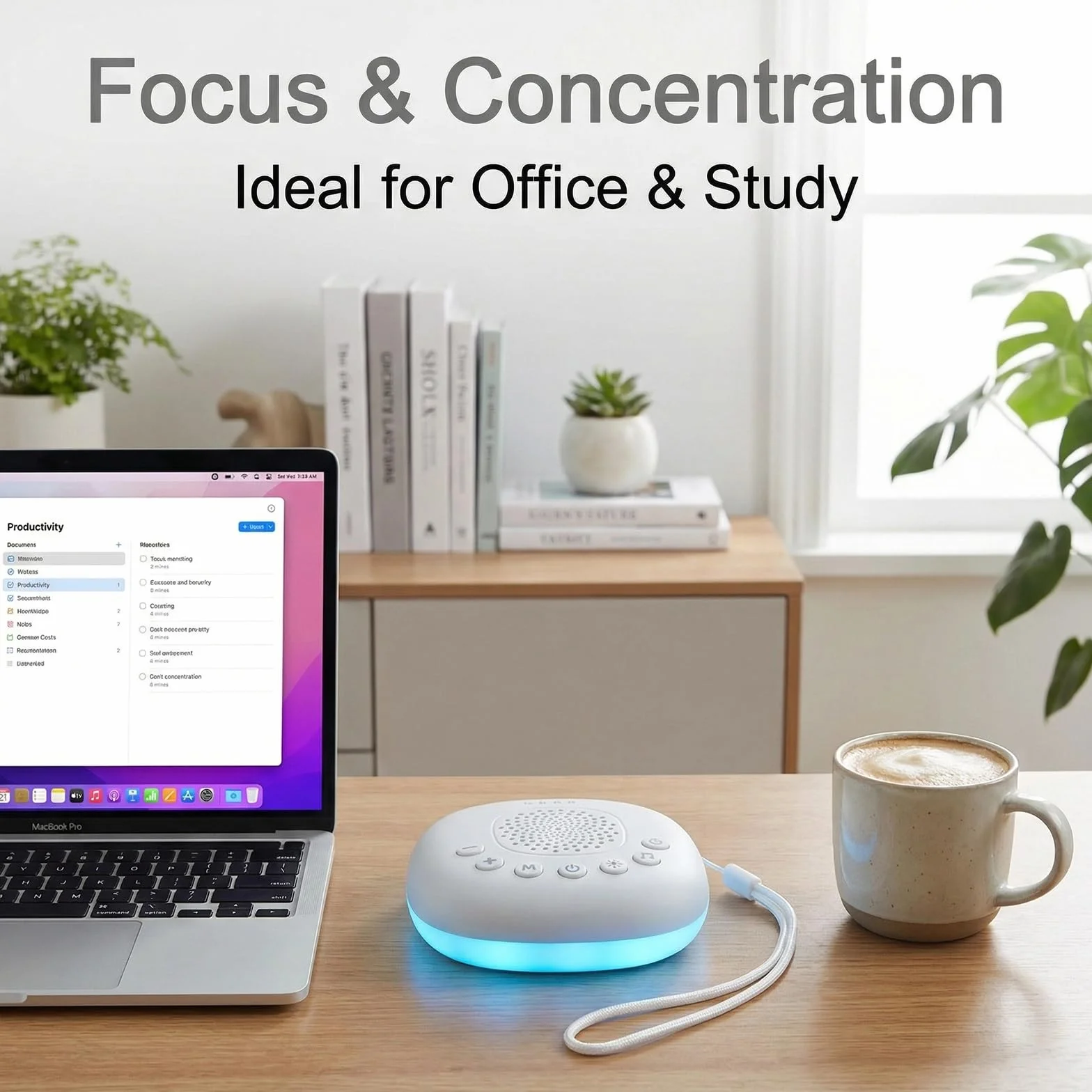 Machine Bruit Blanc Bébé Portable, White Noise Machine Avec Sons De Bruit Blanc, Veilleuse Intégrée, Minuterie, Rechargeable 800 mAh