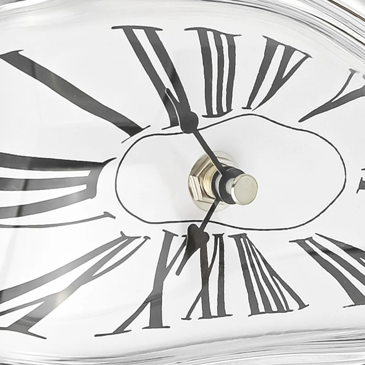 Horloge de Table déformée Salvador Dali Fondue Argentée