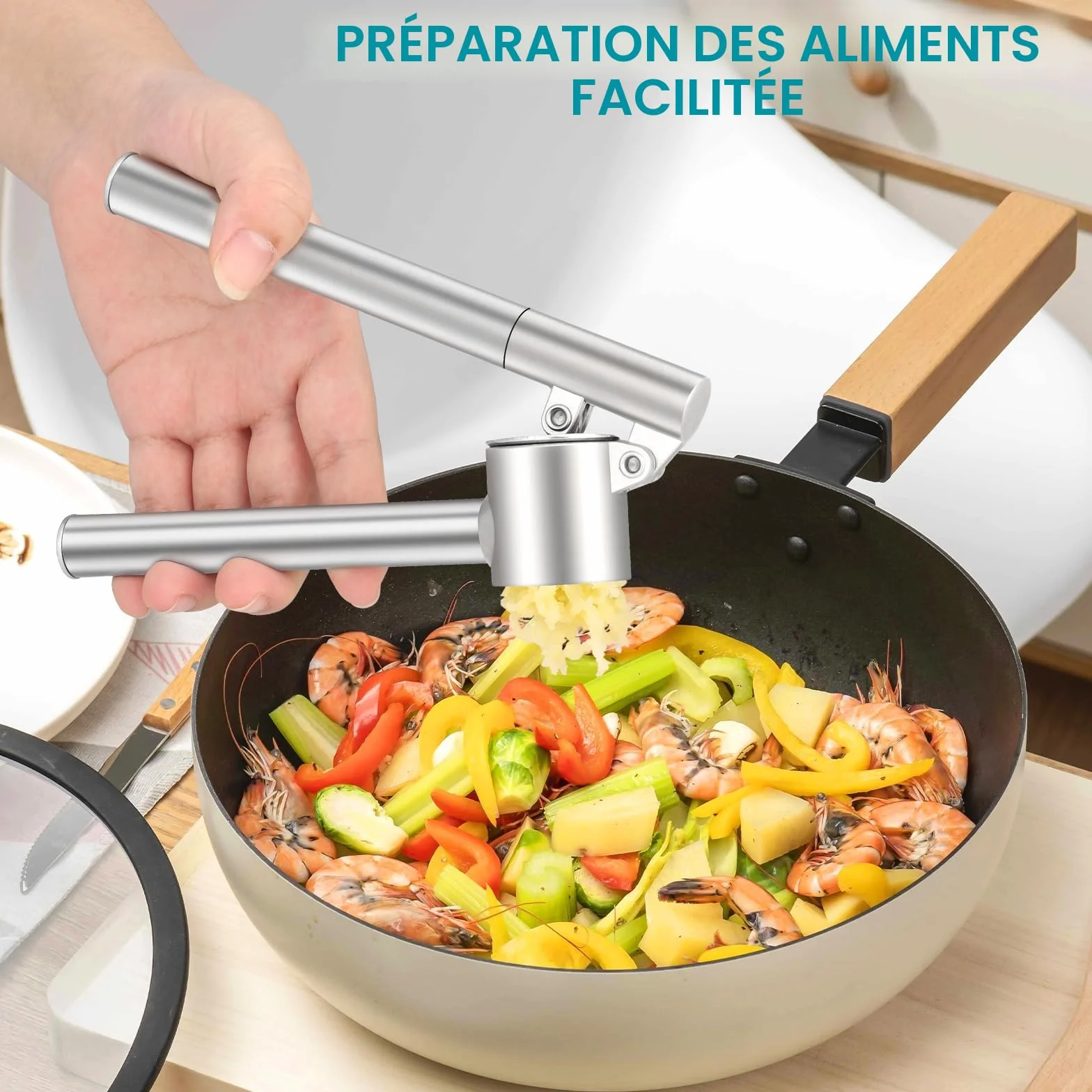 Presse Ail Inox Professionnel, Garlic Crusher, Facile à Presser