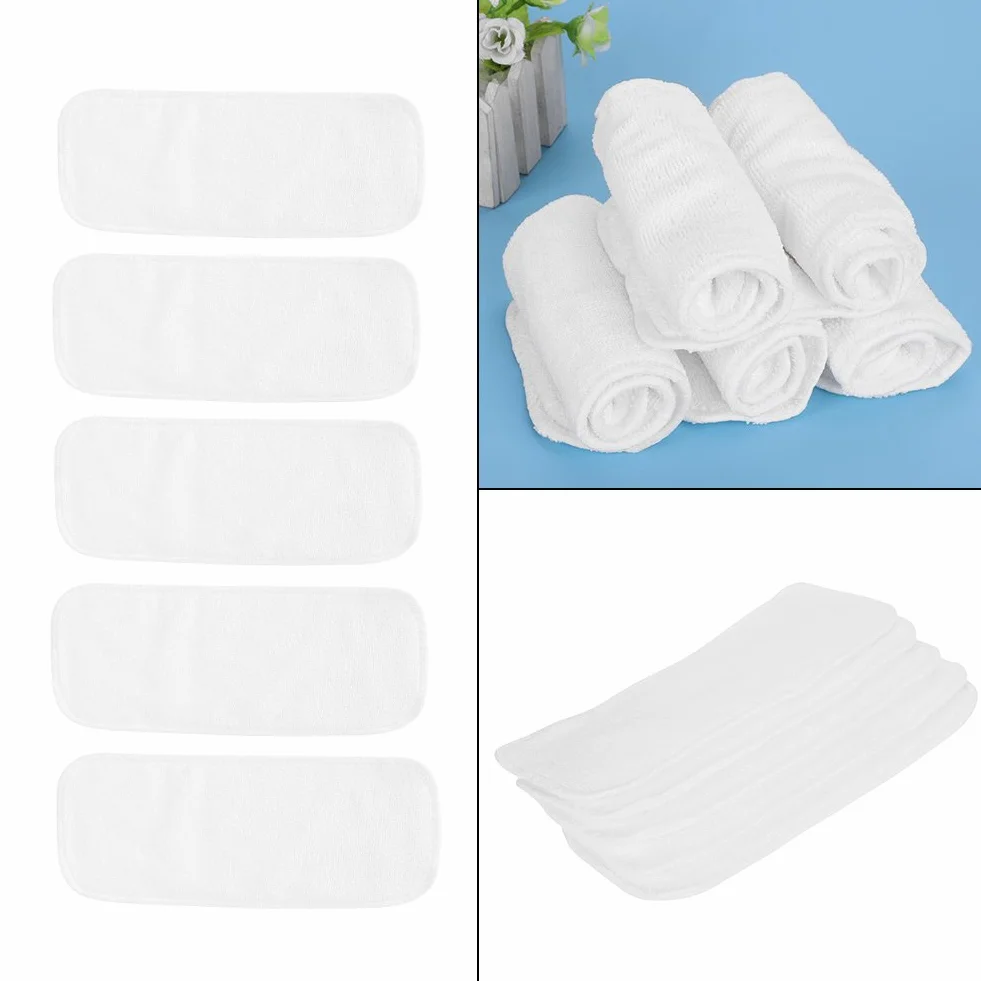 Couche-culotte Insert Doublures de Fibre de Bambou Pour bébé Nappy Réutilisable 5Pcs