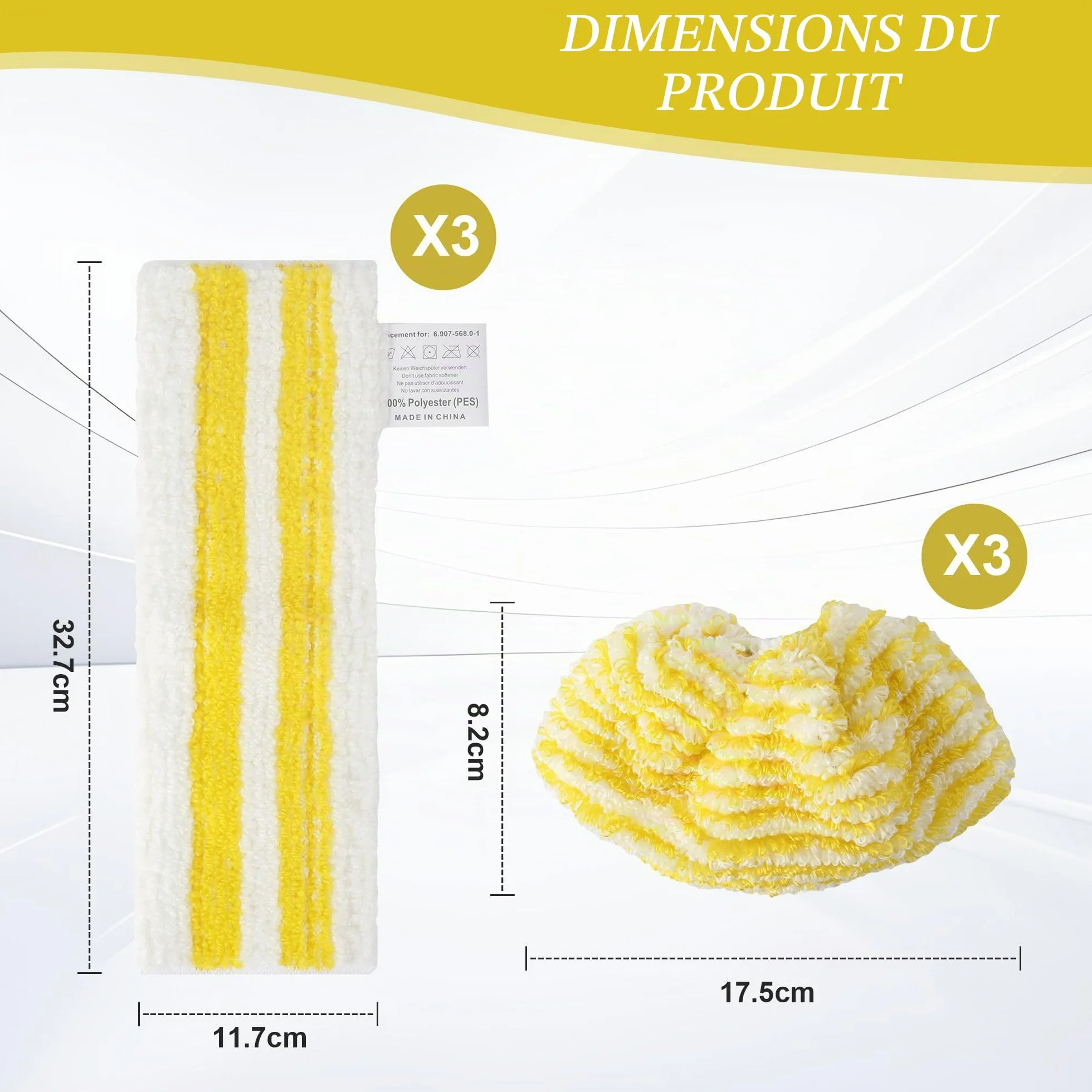 Lingettes de Rechange Microfibre Kärcher Easyfix SC1 SC2 SC3 SC4 SC5