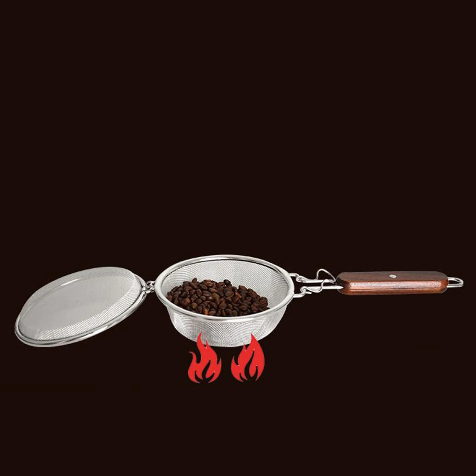 Torréfacteur à grains de café en acier inoxydable - Machine à torréfier compacte avec poignée résistante à la chaleur