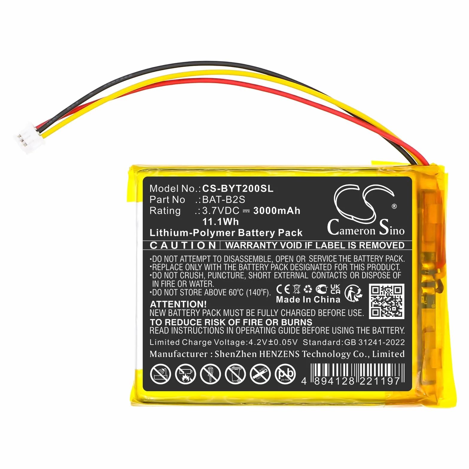 TECHTEK Batterie 3000mAh Compatible VB805 VB805PRO 2S 2TM 5S 6T Ainanny Baby 1T BM101-M