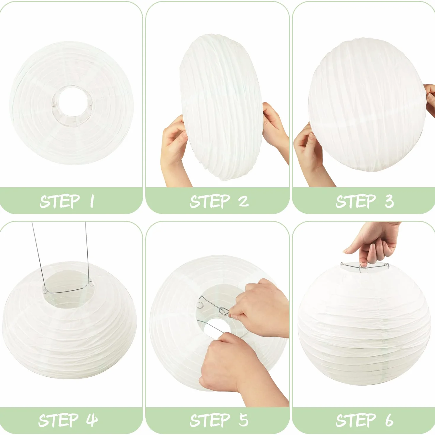 Lanterne en Papier Rond 20 Pièces Beige Blanc 15-30 cm Suspendre Mariage