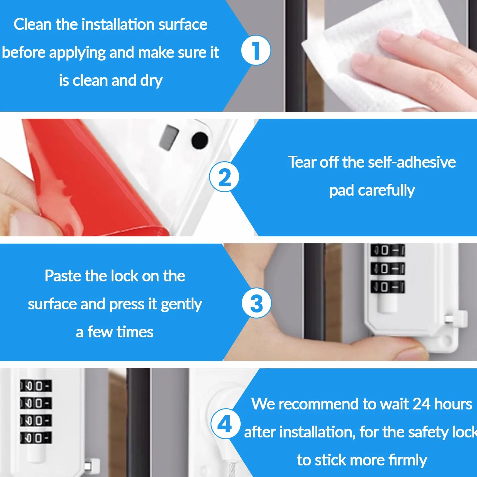 Cadenas Frigo Enfant Serrure Réfrigérateur Combinaison Sécurité Fenêtre Sans Percage Verrou Placard Rotatif 360° Blanc 2 Pièces