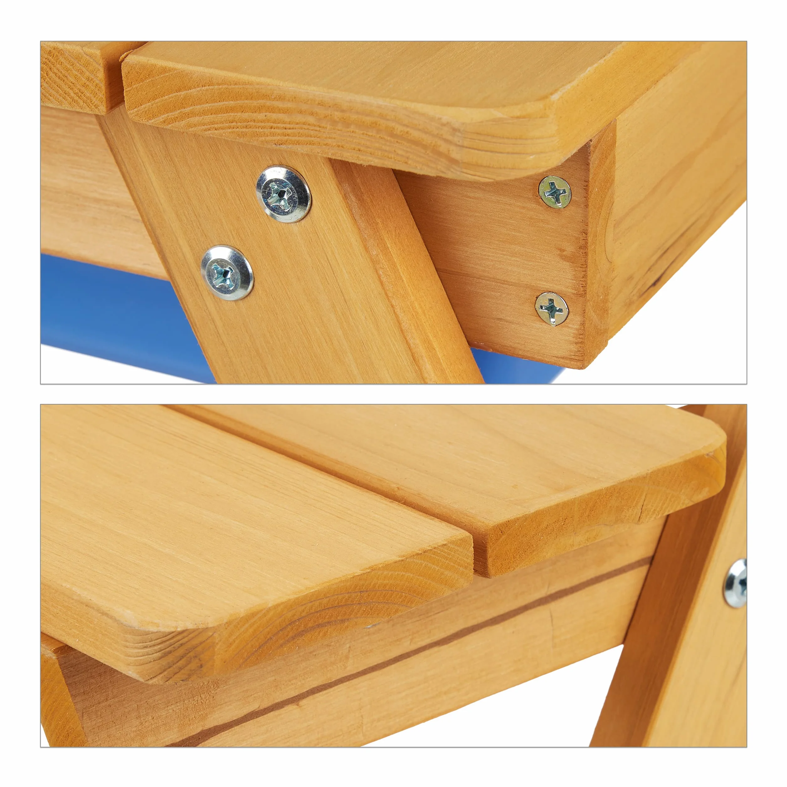 Relaxdays Table de Jardin pour Enfants, en Bois, bacs pour Jouer avec l Eau et Le Sable, Parasol Inclus, Orange