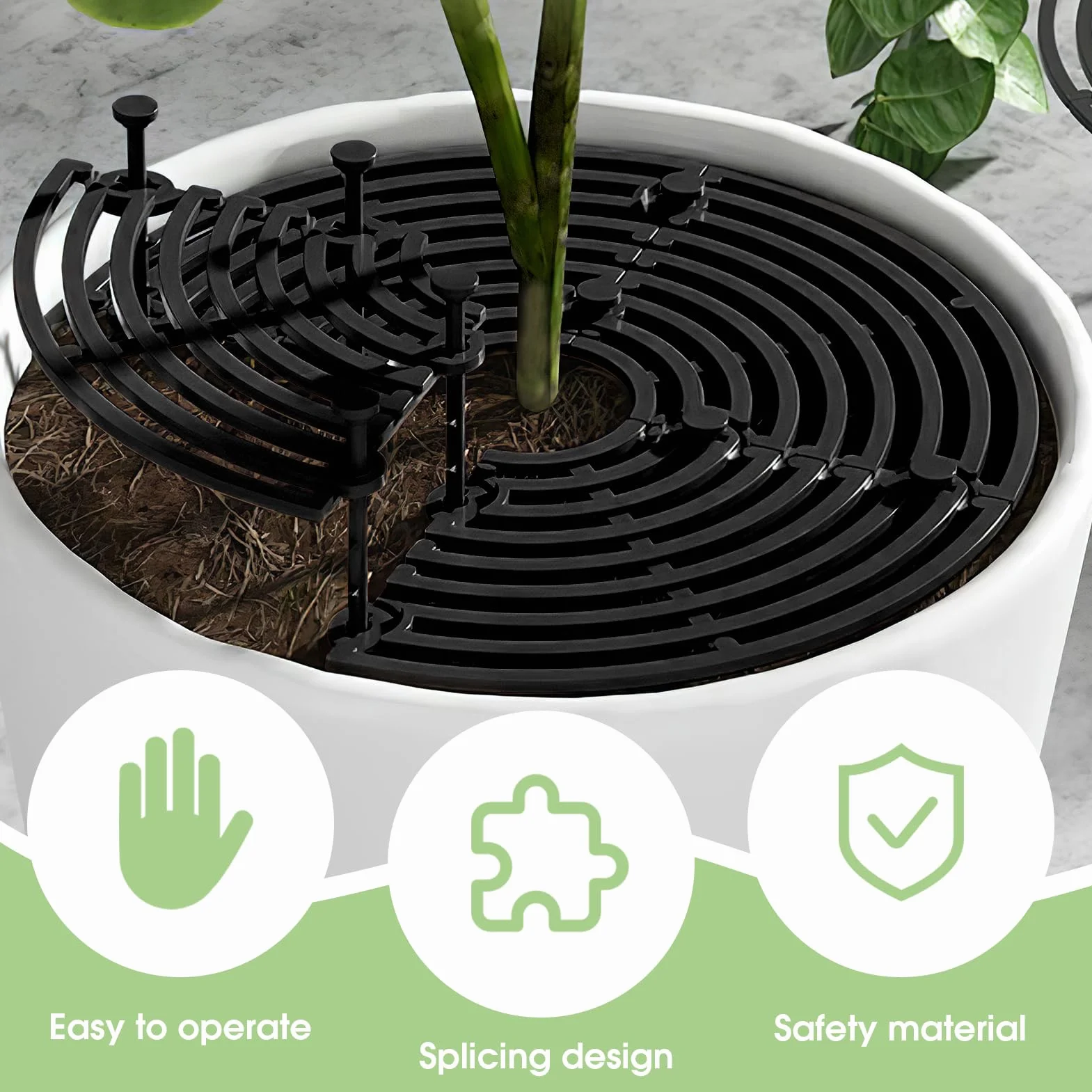Grilles de Protection de Pots de Plantes 30 cm Couvercle pour Pot de Fleurs Découpable Contre Animaux