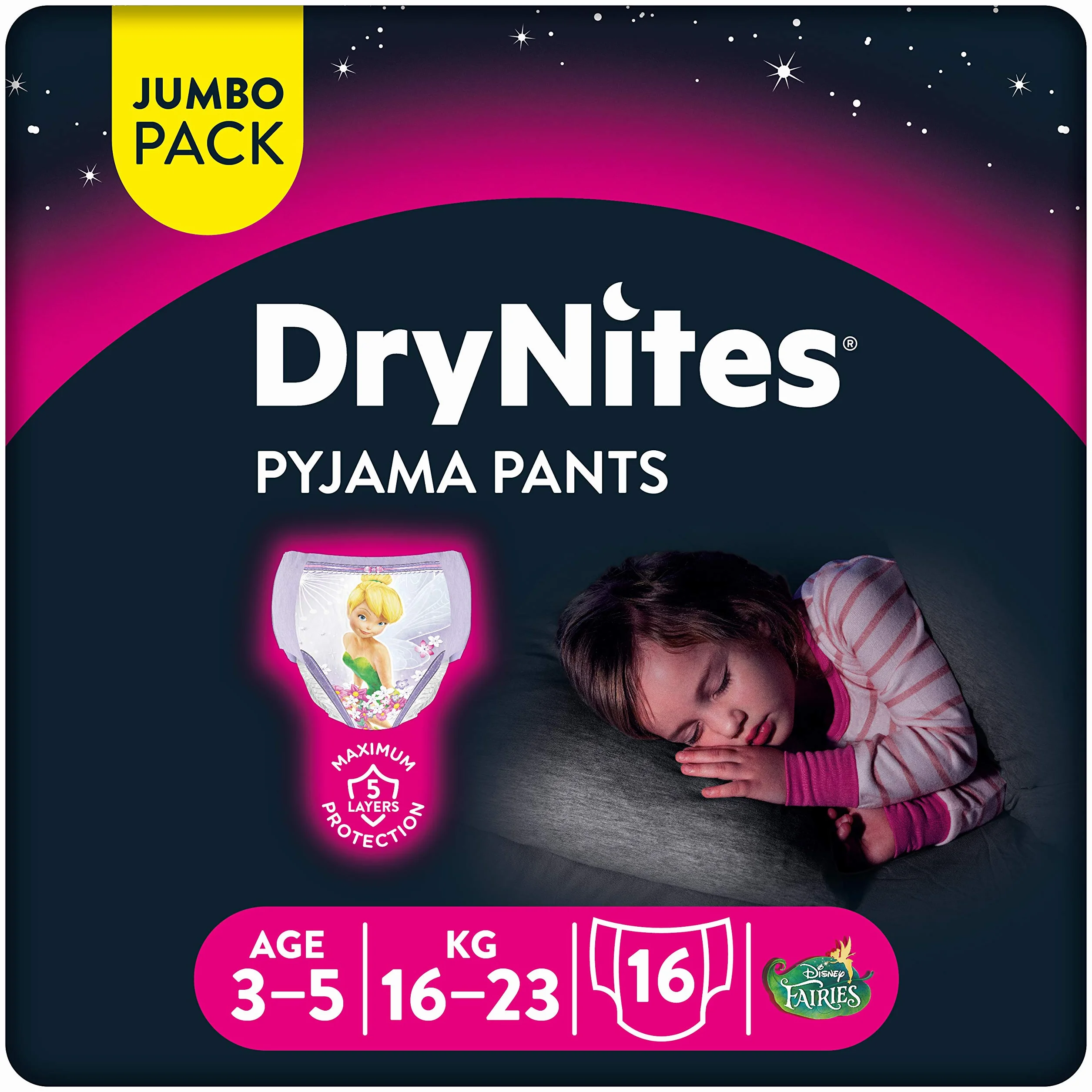 Huggies Sous-Vêtement de Nuit 3-5 Ans Lot de 2