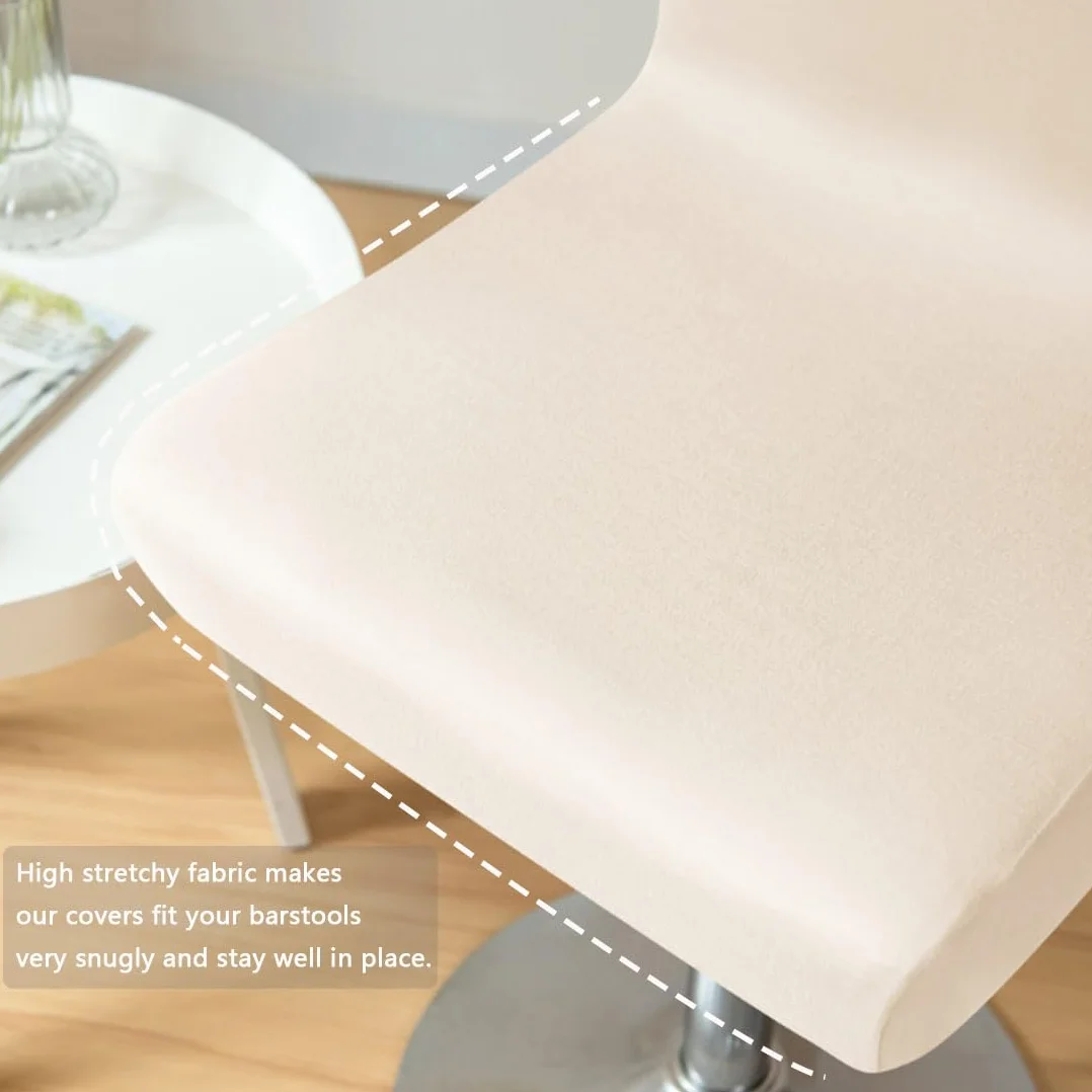 Levoberg Housse de Tabouret de Bar Imperméable Extensible 4 Pièces Beige