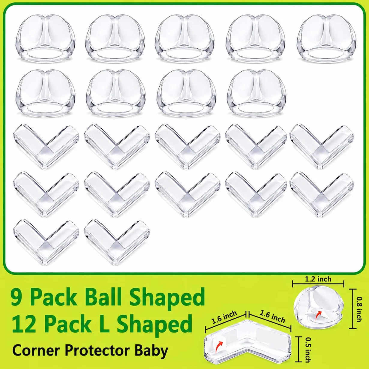 Avigers Protection Bebe Coin de Table 21 Pièces Forte Adhérence Pare-Chocs Sécurité Bords Transparents 9R 12L