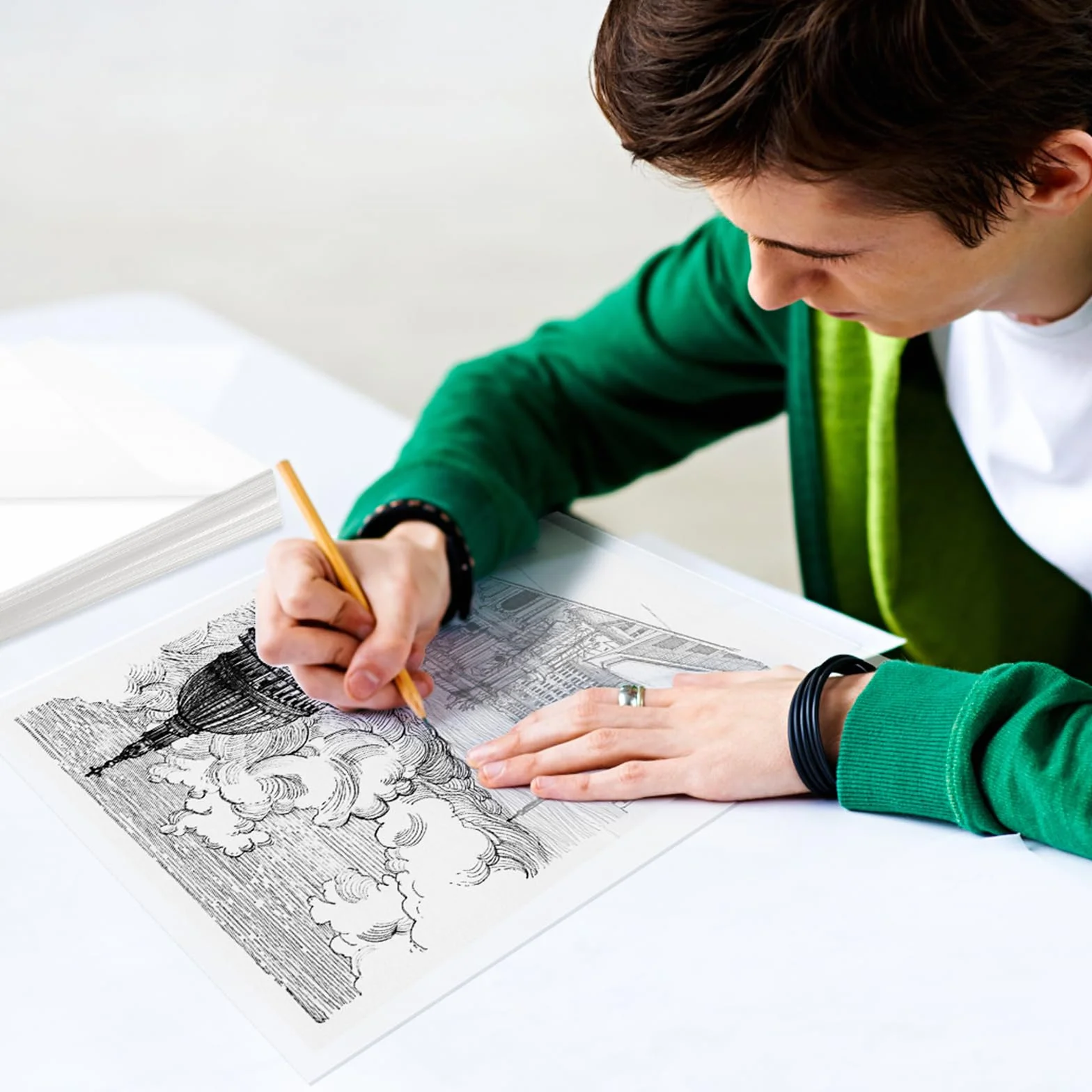 Papier Calque A4 55g/m² 100 Feuilles Transparent 210x297mm pour Patron Couture Dessin