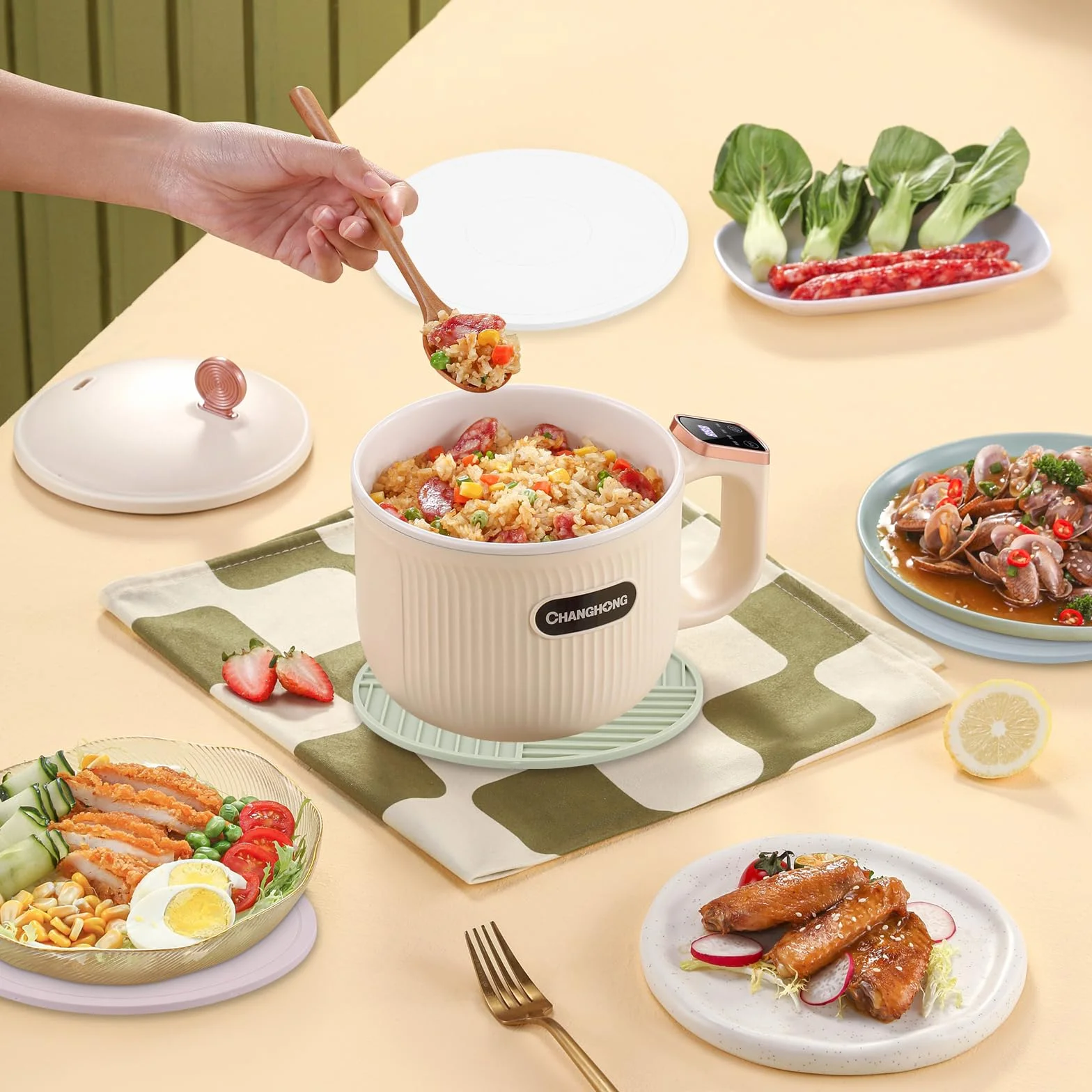 Lot de 4 Tapis de Dessous de Plat en Silicone, Anti-dérapant, Résistant à la Chaleur, pour Cuisine et Salle à Manger