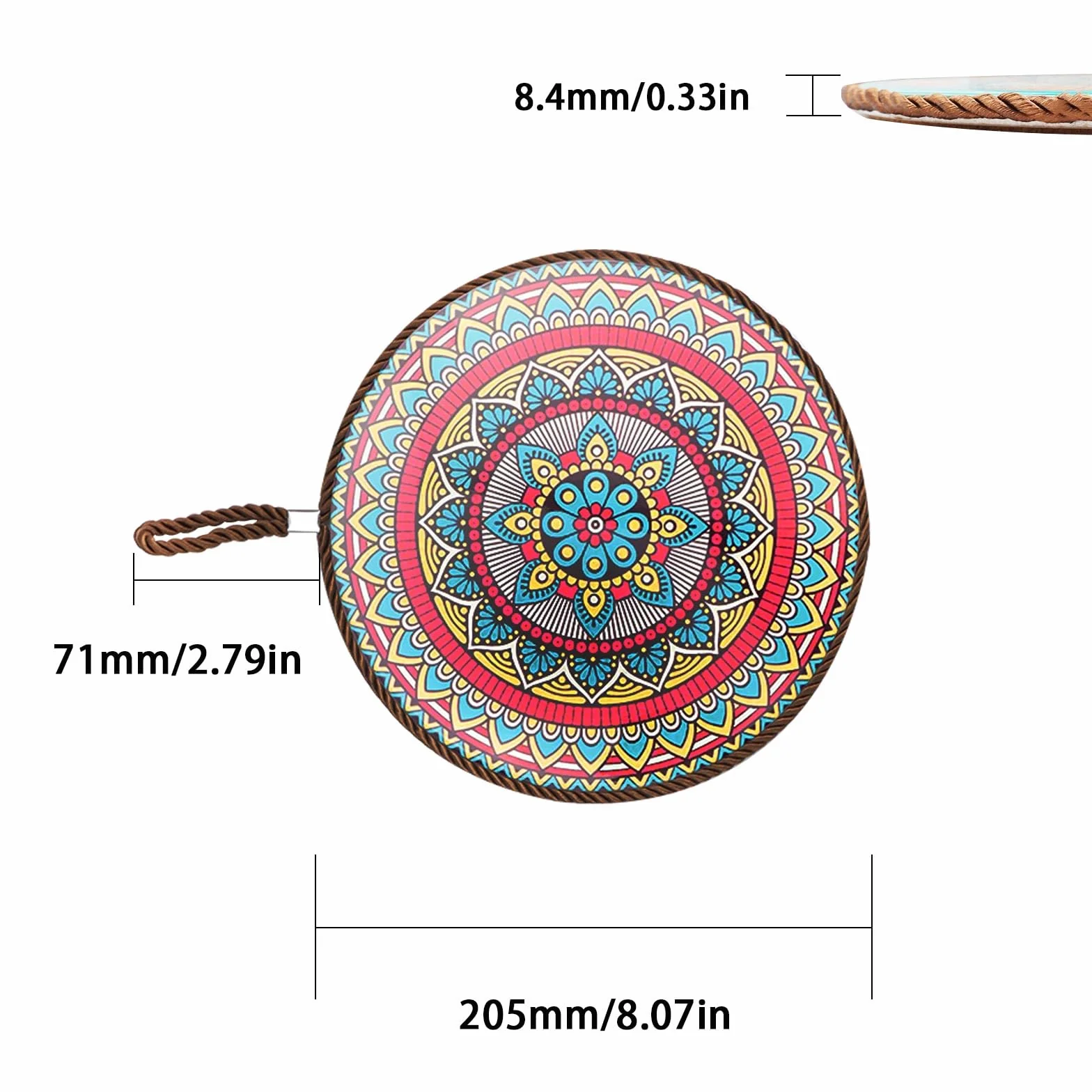 SPRHR 2 Pièces Rondes Dessous de Plat Céramique 20 cm Résistant Chaleur Base Liège Cordon pour Casseroles Chaudes Poêles Cocottes