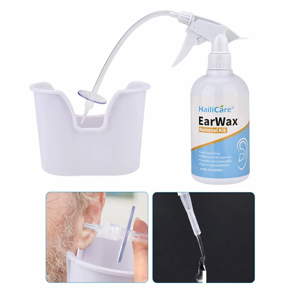 Kit de Nettoyage de Cire à Oreille avec Laveuse, Flacon en Caoutchouc et Seringue