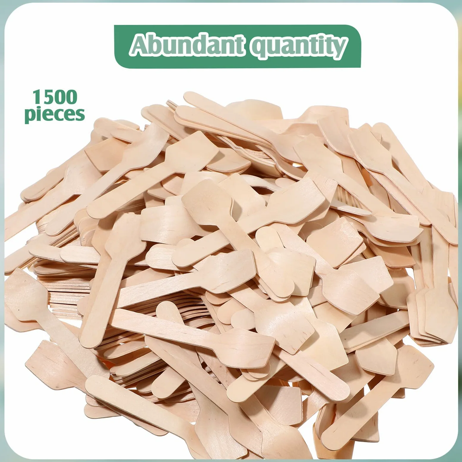 Lot de 1500 mini cuillères en bois jetables de 10,2 cm pour fête d'anniversaire, mariage, crème glacée, yaourt, gâteau, dessert