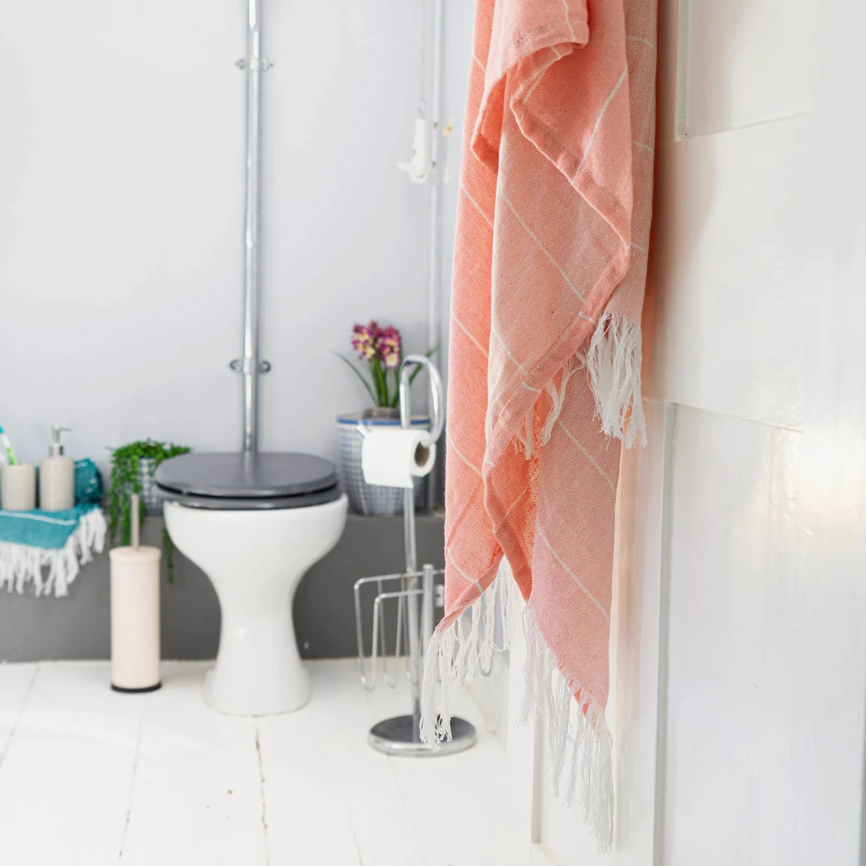 Nicola Spring Serviettes de Bain en Coton Turc - Légard Peshtemal Fouta de Plage légère - 173 x 92 cm - Cantaloup/Moutarde - Pack de 4