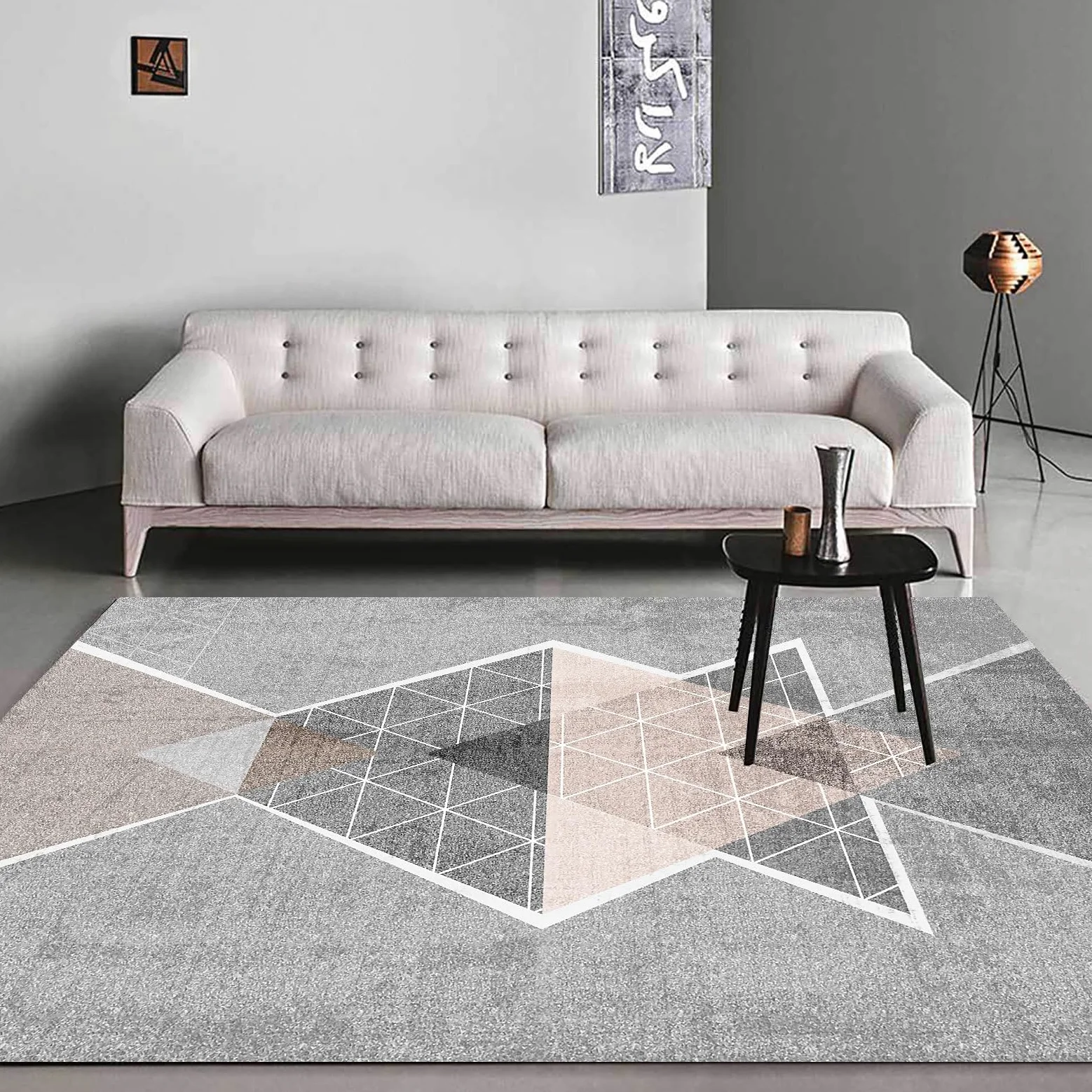 Moderne Tapis Salon 120 X 200 CMmotif de Fond Gris Tapis Decoration Salon Chambre Canapé Salles de Jeux Table de Cuisine 120x200cm