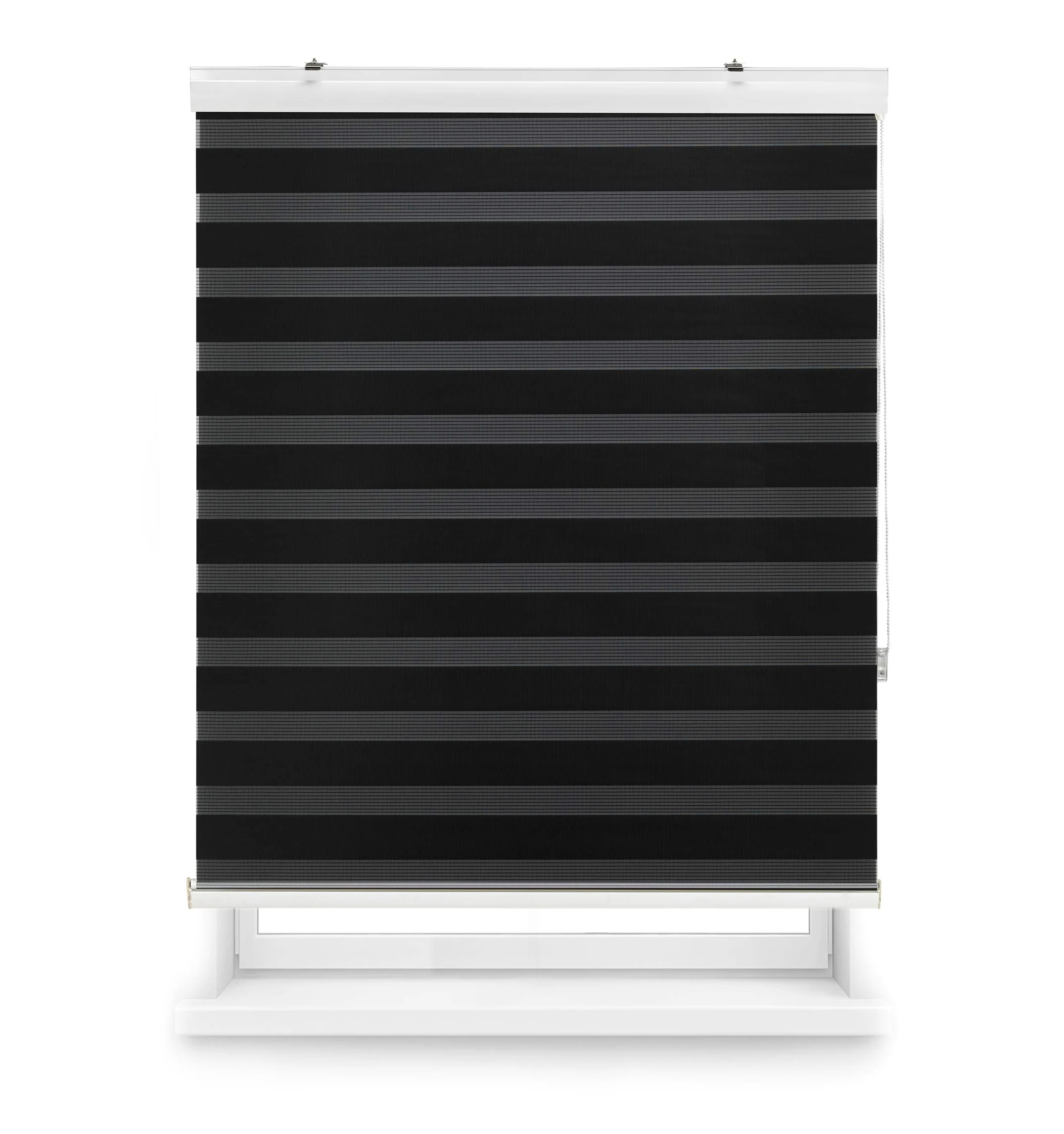 Blindecor Vela Store Enrouleur Double Tissage Prime avec galerie | Noir, Store Enrouleur 180 x 180 cm (Largeur x Hauteur) | Taille du Tissu 177 x 175 cm | Store Jour et Nuit élégant