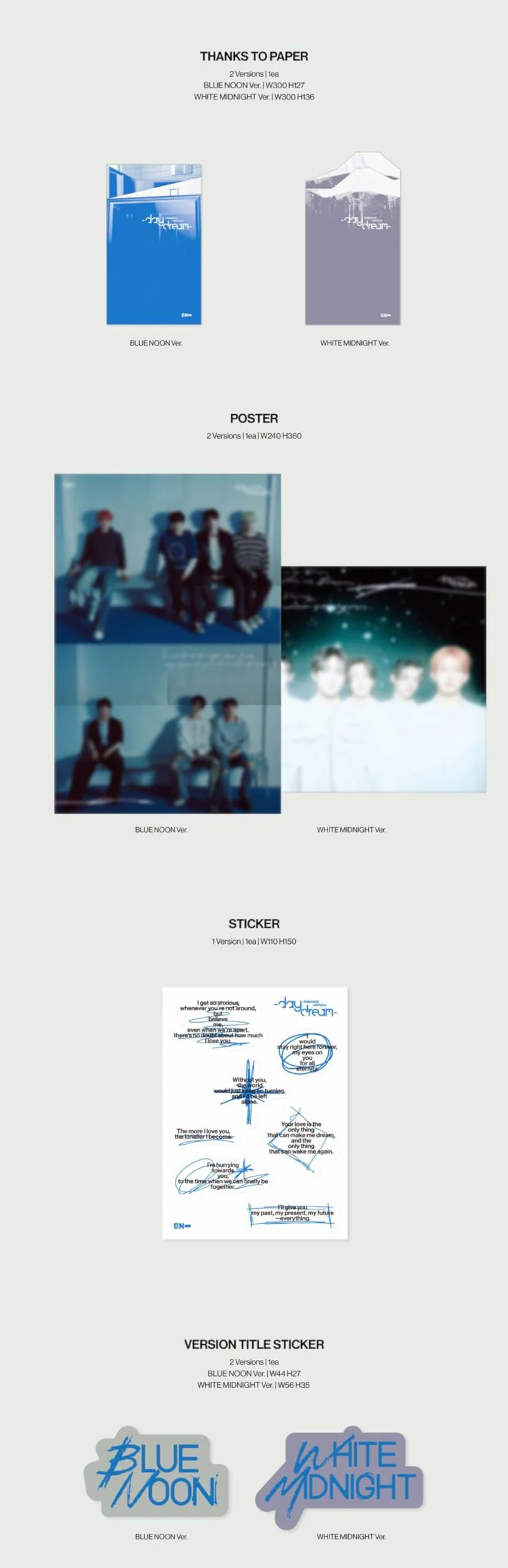 EN HYPEN ROMANCE UNTOLD DAYDREAM WHITE MIDNIGHT VERSION