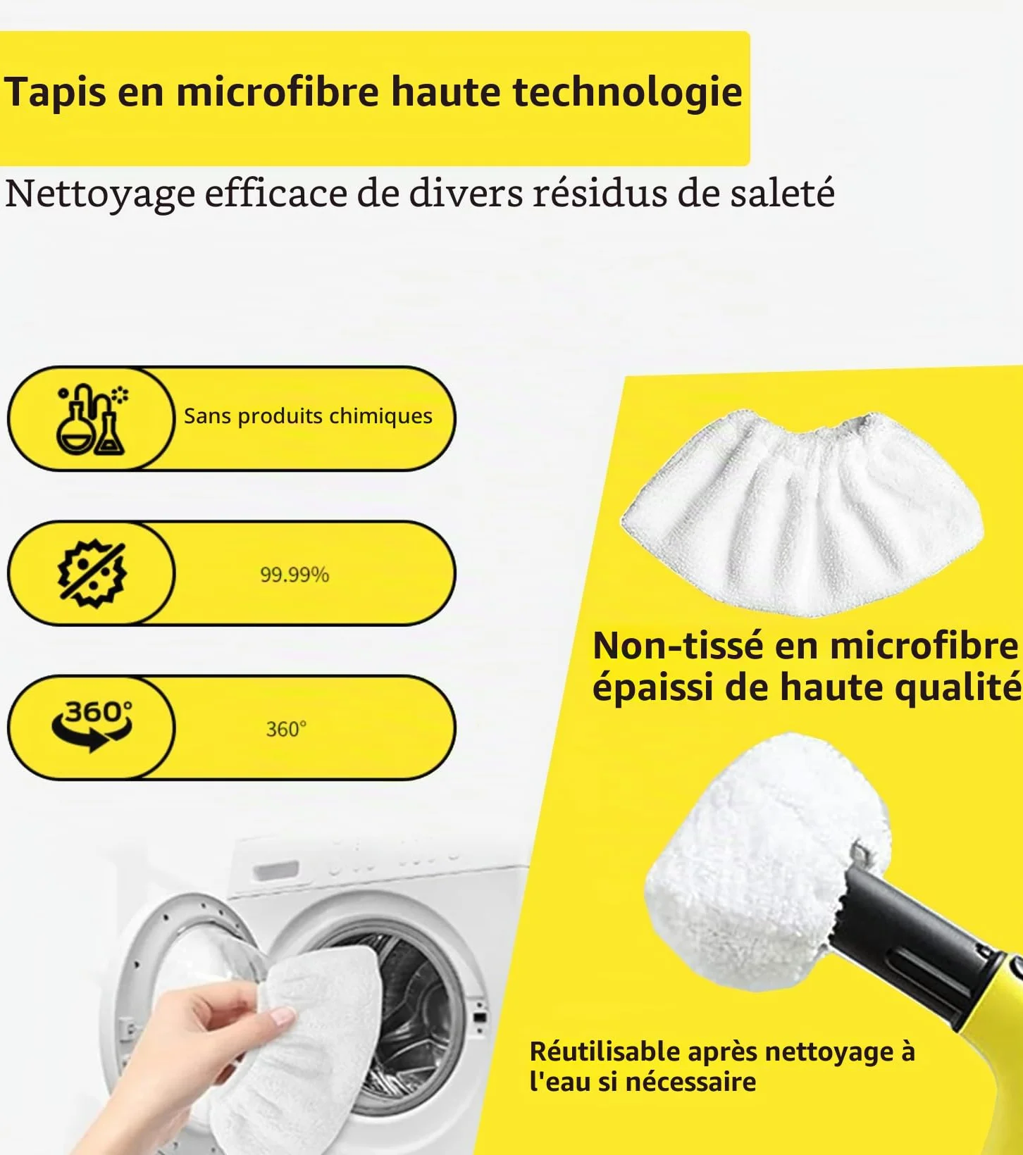 Accessoires Karcher SC1 SC3 SC2 SC4 SC5 lot de 8 pièces de rechange brosse manuelle