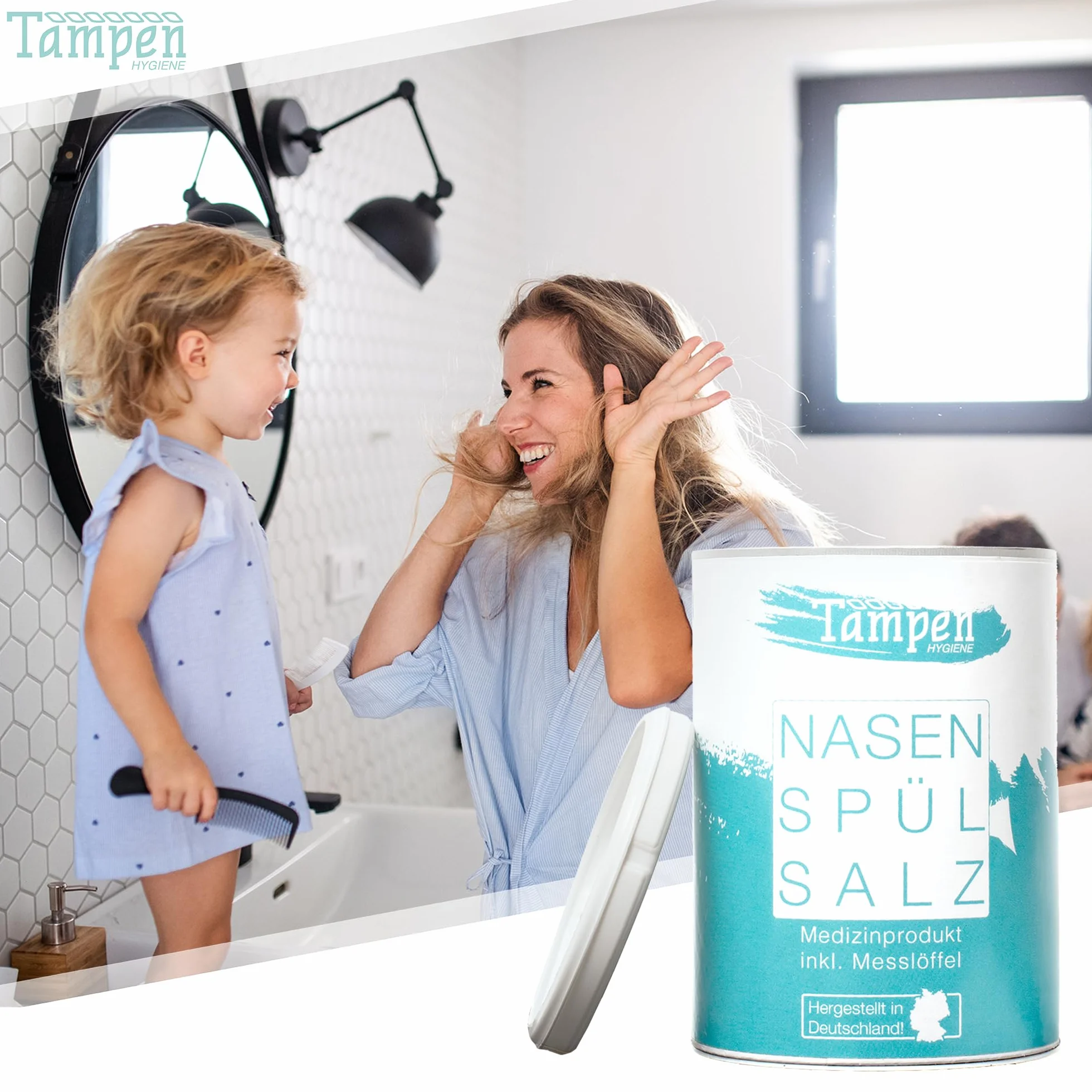 Tampen Douche nasale avec Sel de rinçage nasal 300g et cuillère à mesurer
