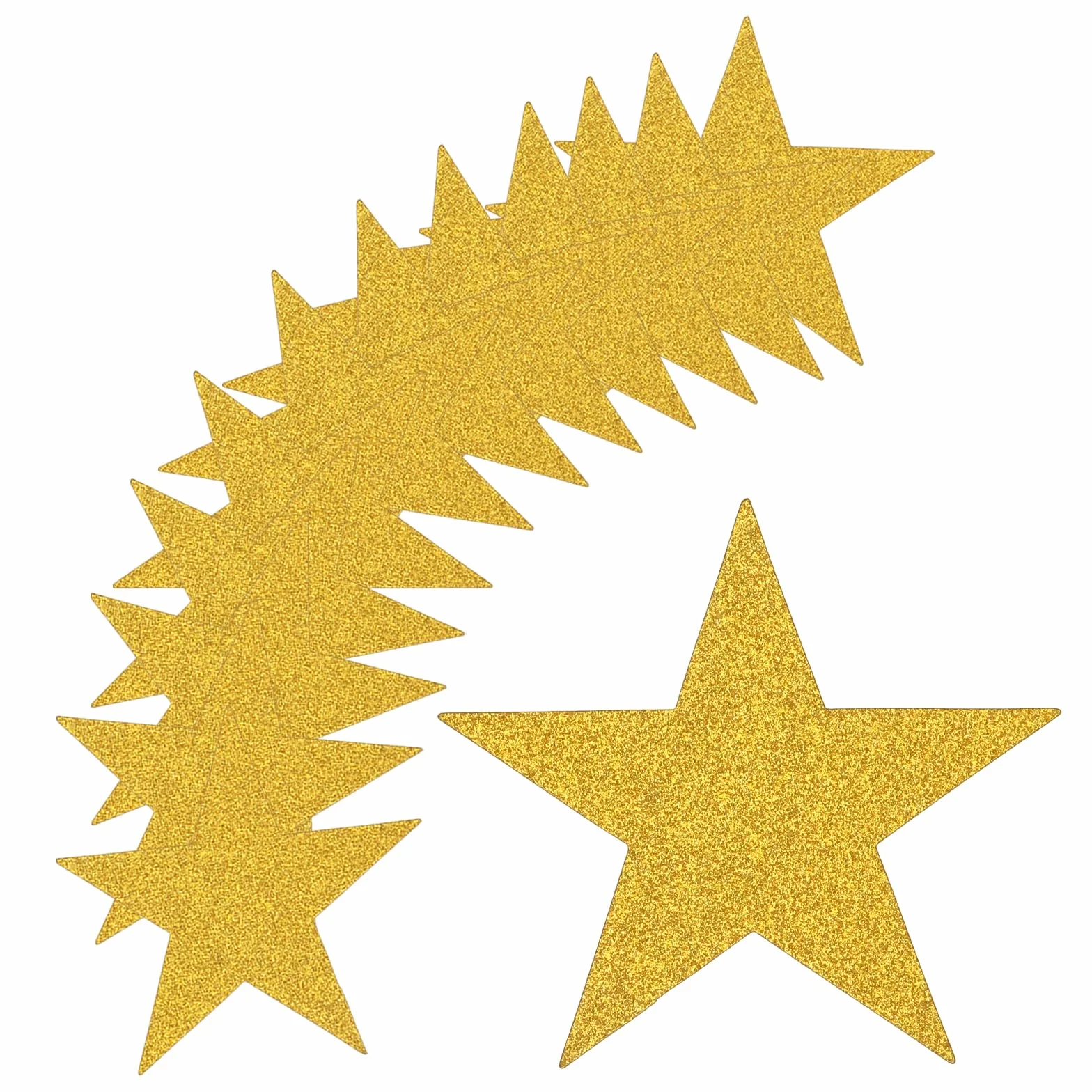 QUARKZMAN 36Pcs Doré Pailleté Étoiles Découpées en Papier Imprimé Double 6 Pouce Décoration Murale