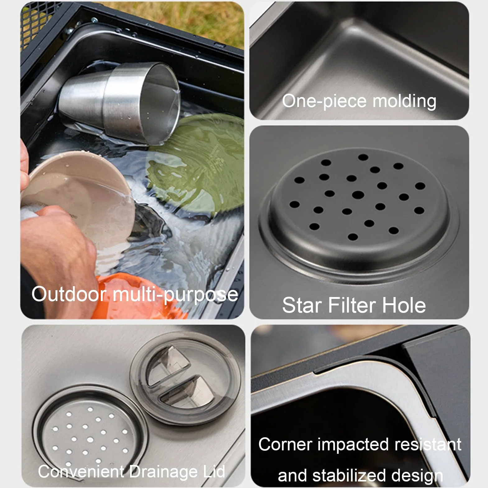 Évier de Camping Polyvalent, Cuve à Vaisselle, Bassine, Bac à Vaisselle | Évier camping portable Pour lessive, intérieur, jardin, camping, pêche, , barbecue