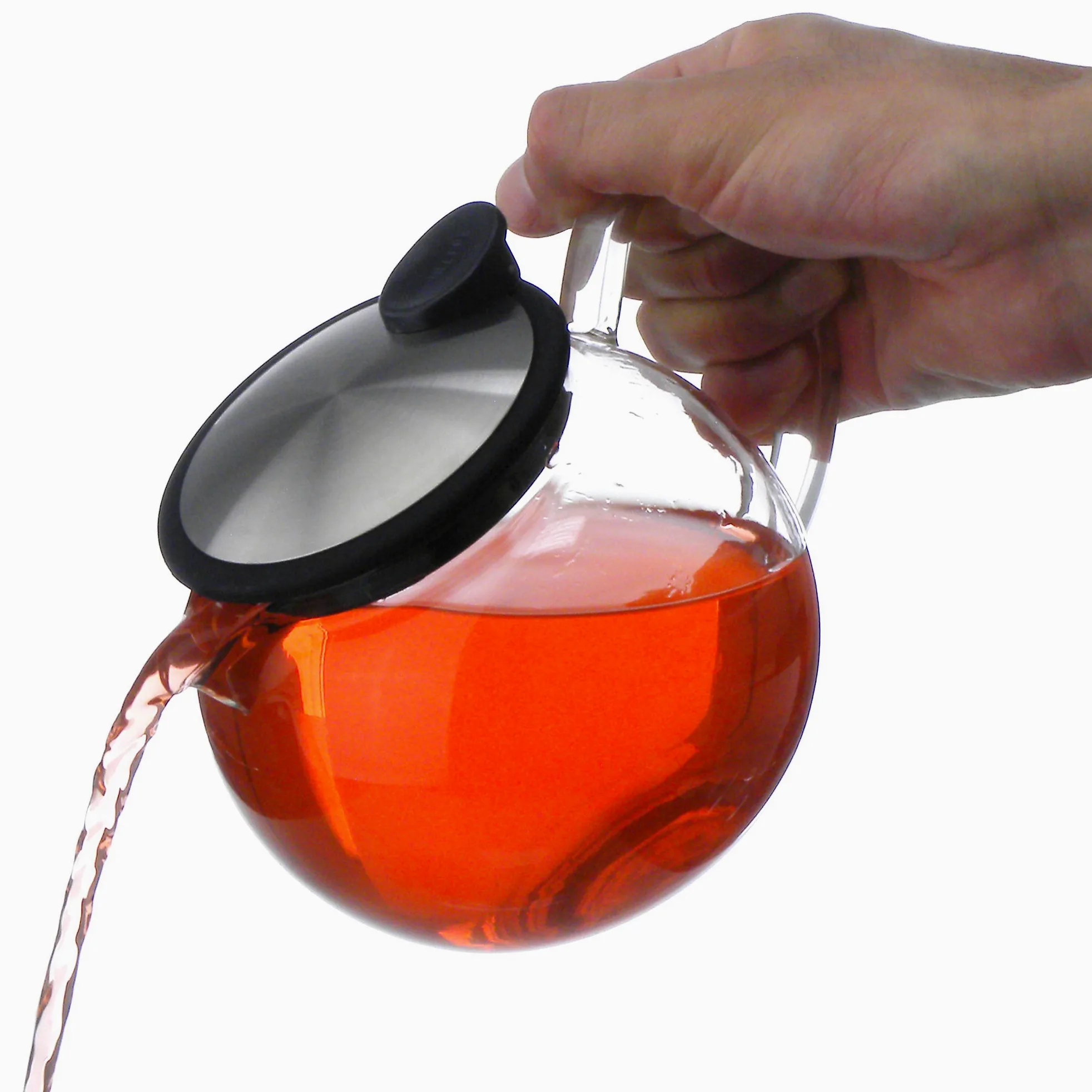 Forlife Théière en verre avec infuseur Panier, 25-ounce, noir graphite
