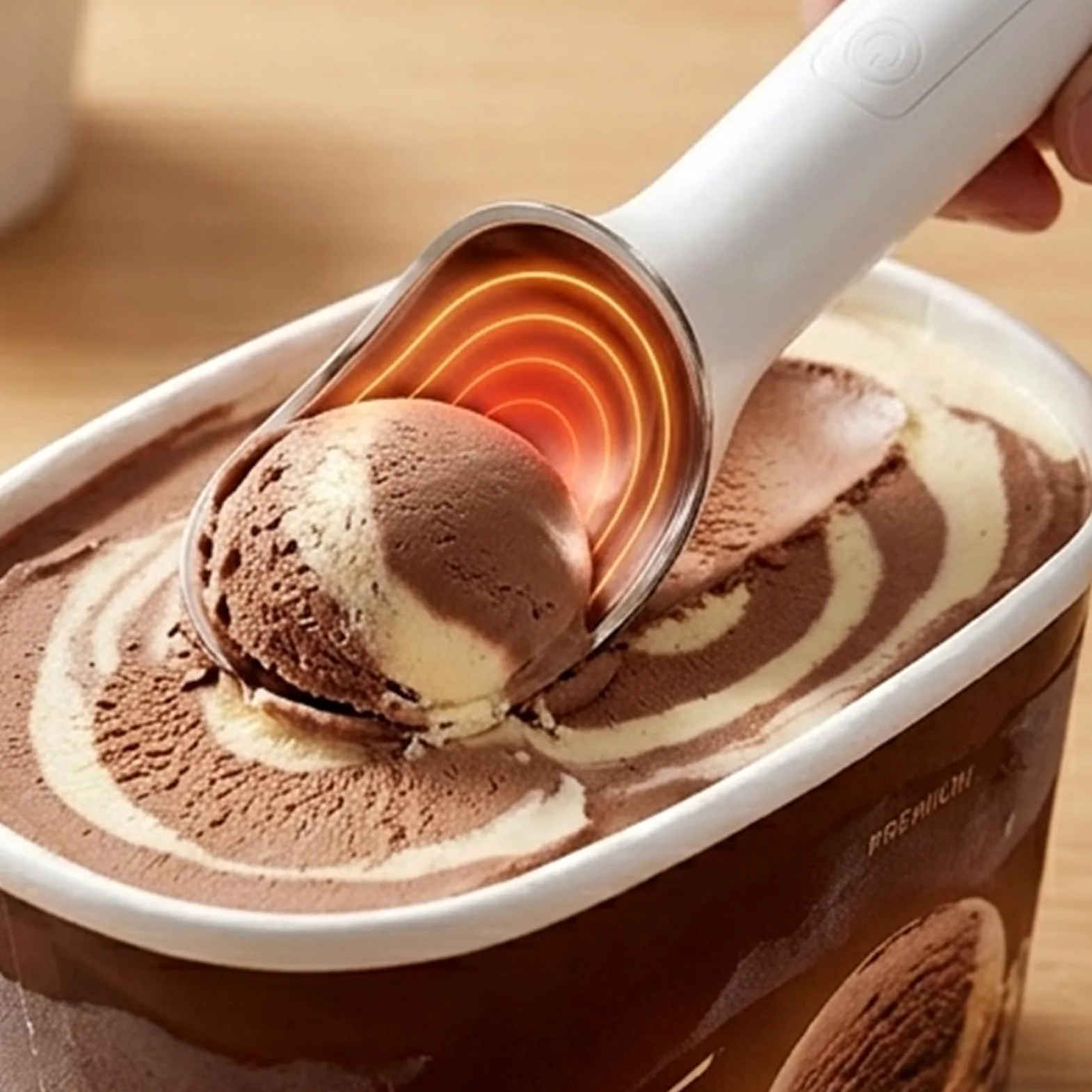 Cuillère à crème glacée chauffante sans fil avec enfant et indice d'étanchéité IP67 pour le nettoyage sans tracas Affichage LED Cuillère à crème glacée