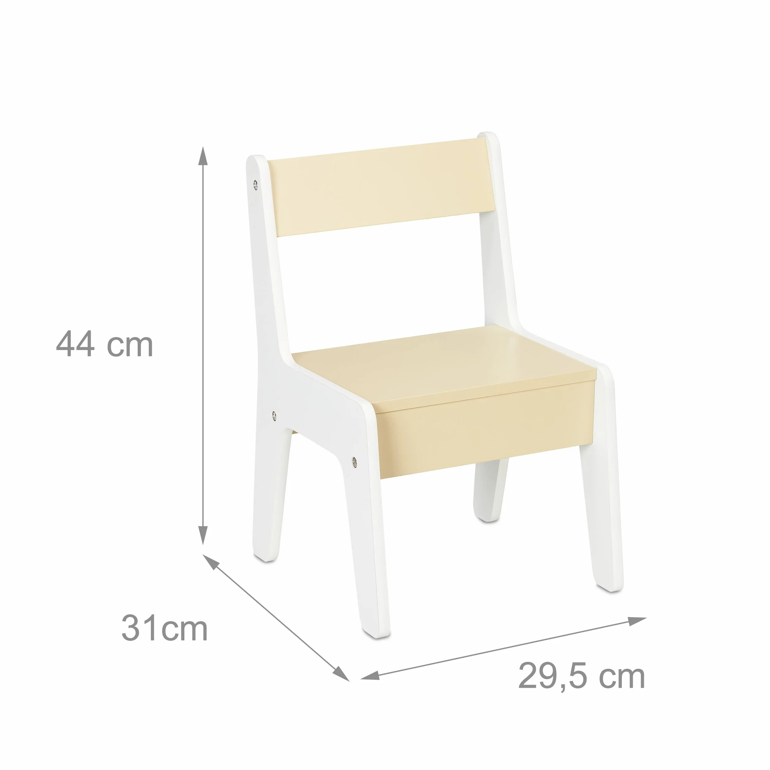 Relaxdays Ensemble mobilier Enfants Table 2 chaises rangements Blanc-Beige