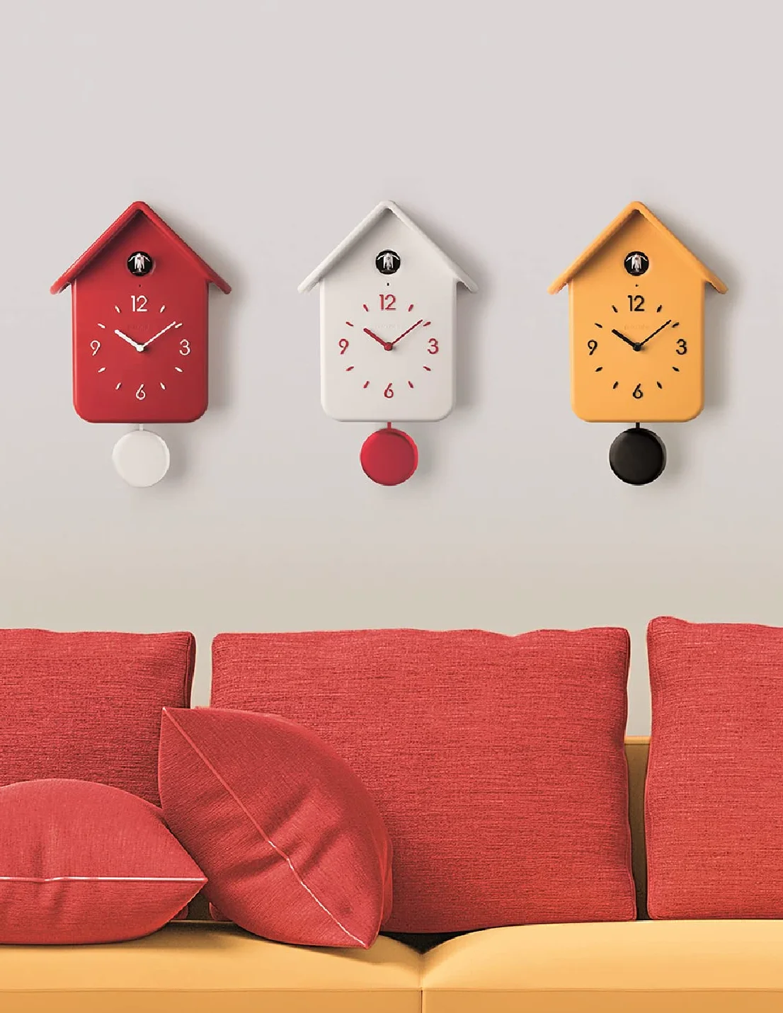 Guzzini Horloge Coucou Pendule 24,8 x 12 x 39 cm Ocre