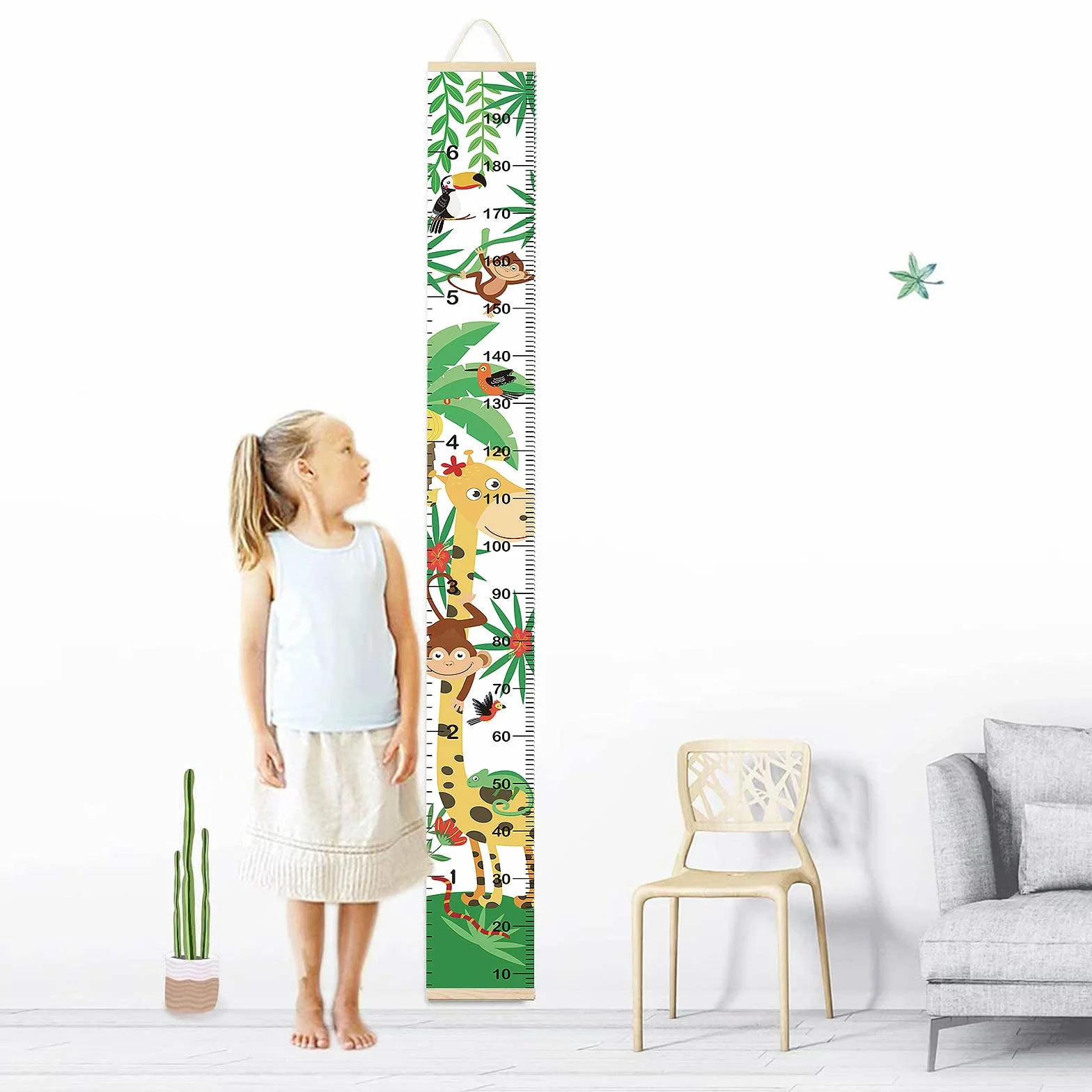 Règle de Croissance Murale Dinosaure pour Enfants 200cm x 20cm