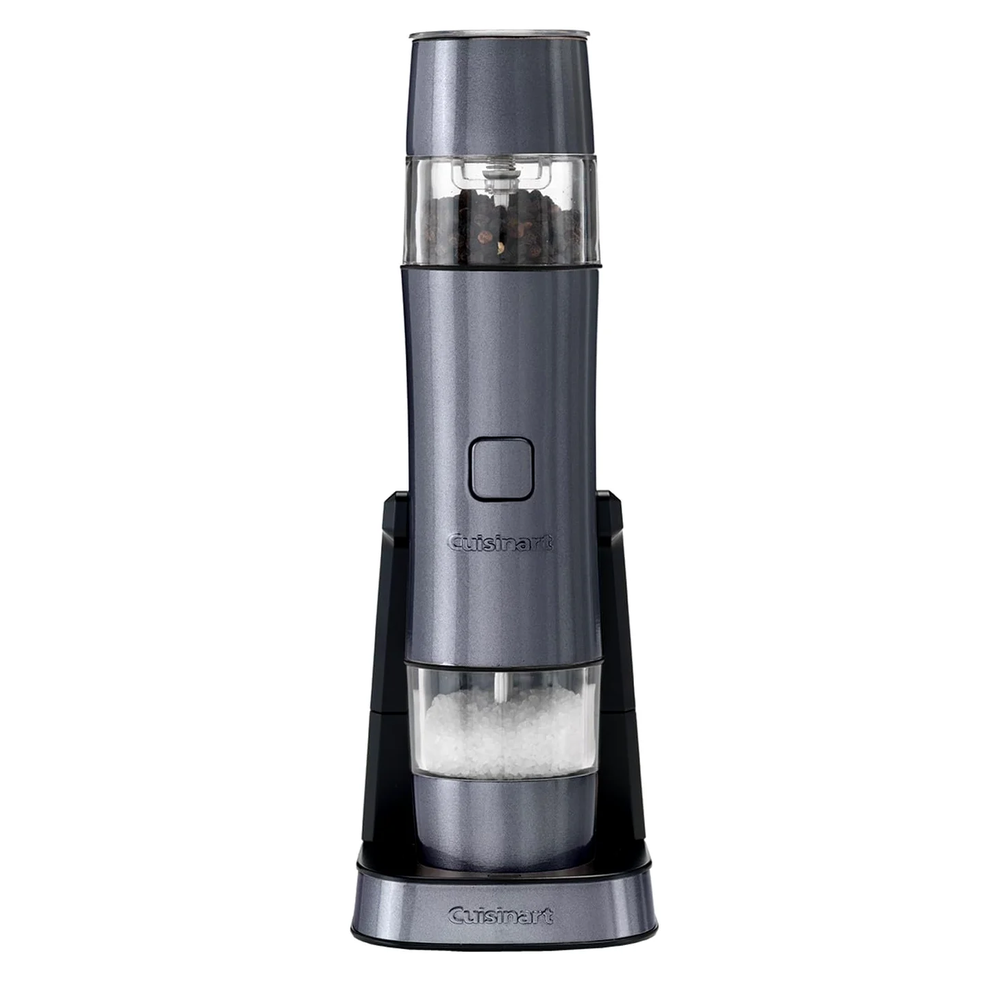 Cuisinart Moulin à sel et à poivre électrique - Moulin à assaisonnement rechargeable - Aucune pile requise, chargement en 20 minutes - Capuchon doseur - Réglages de mouture ajustables - Bleu