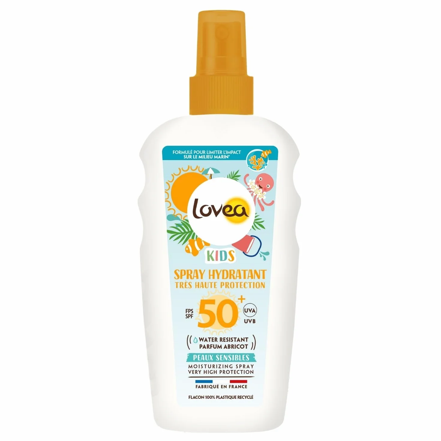 LOVEA Spray Hydratant FPS 50+ Kids Protection Solaire UVA-UVB Monoï de Tahiti Visage & Corps 150ml