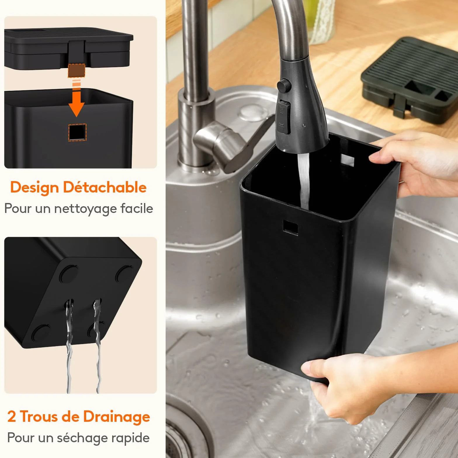 Lifewit Bloc à couteaux universel pour 15 pièces avec fente ciseaux aiguiseur